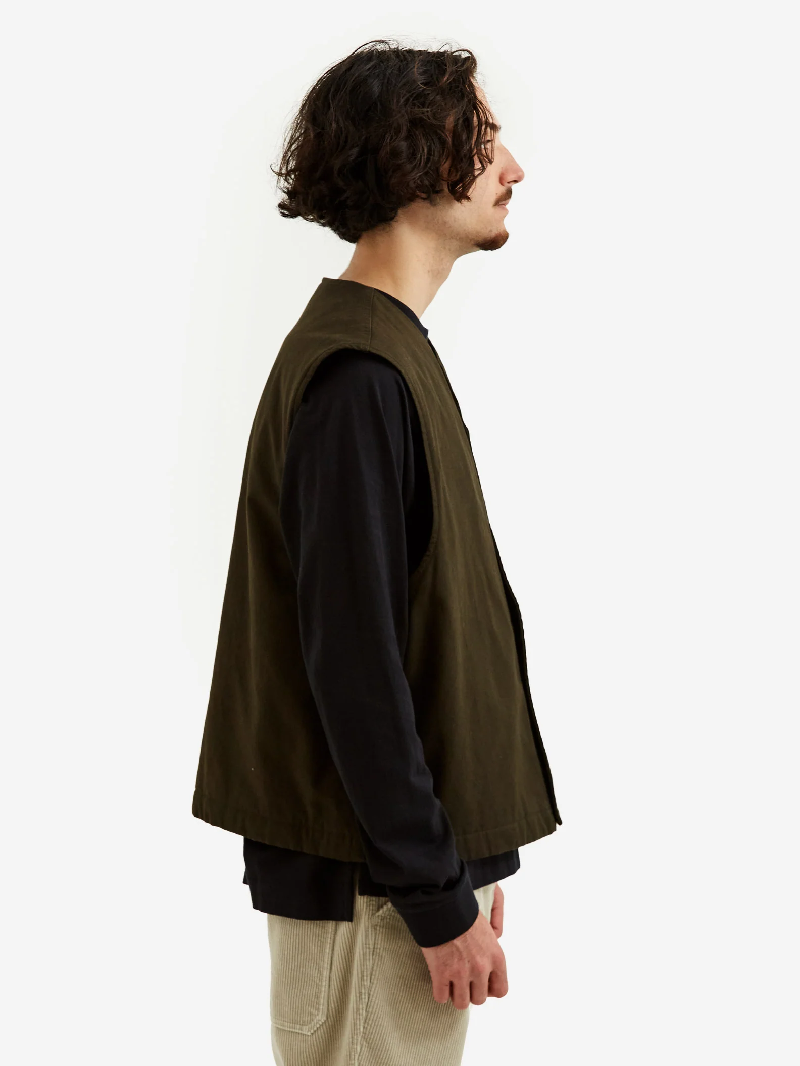 MHL. By Margaret Howell Single Pocket Jerkin - Cedar - Image 7