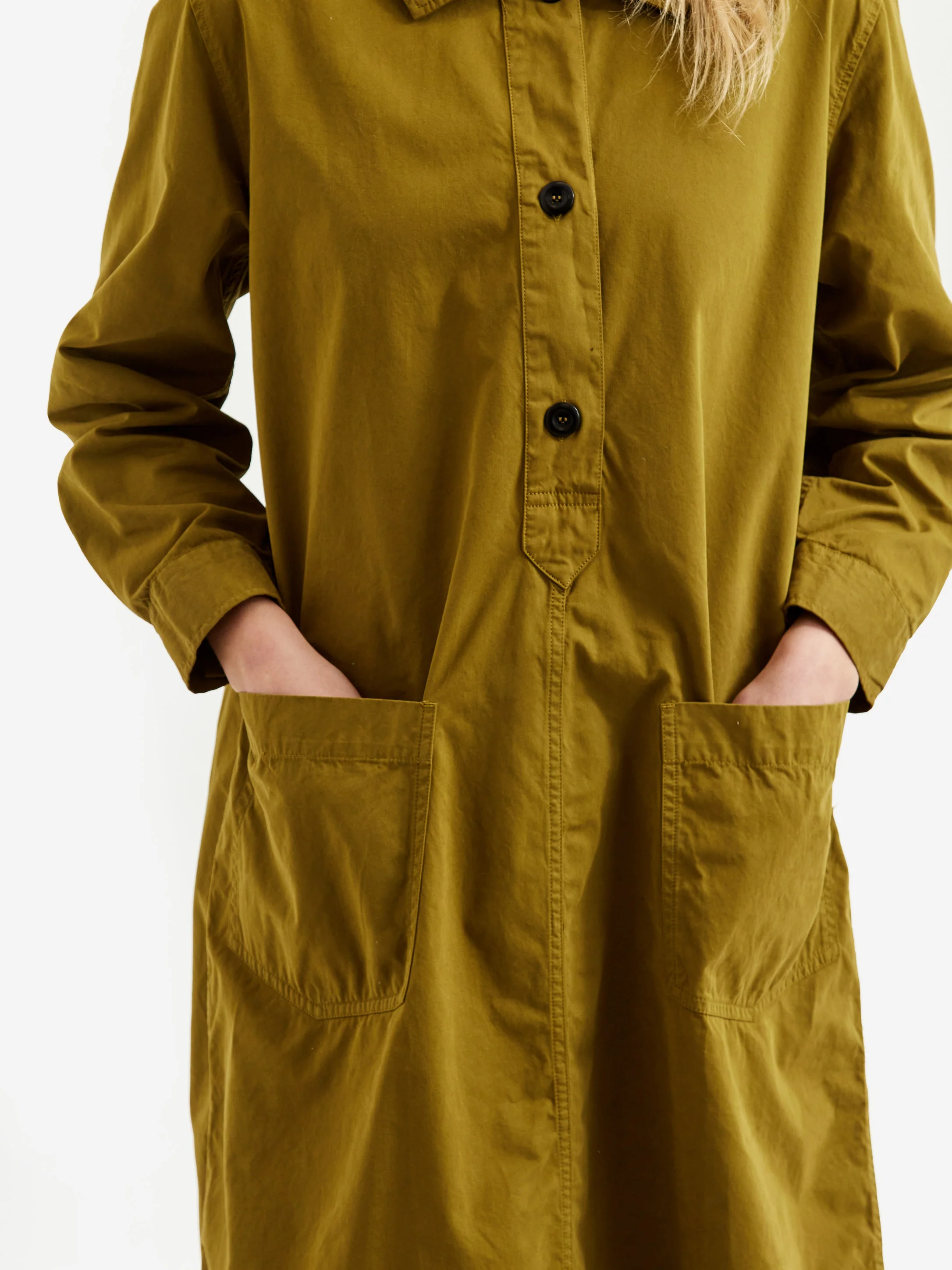 MHL. By Margaret Howell Swing Dress - Dark Ochre - Image 3