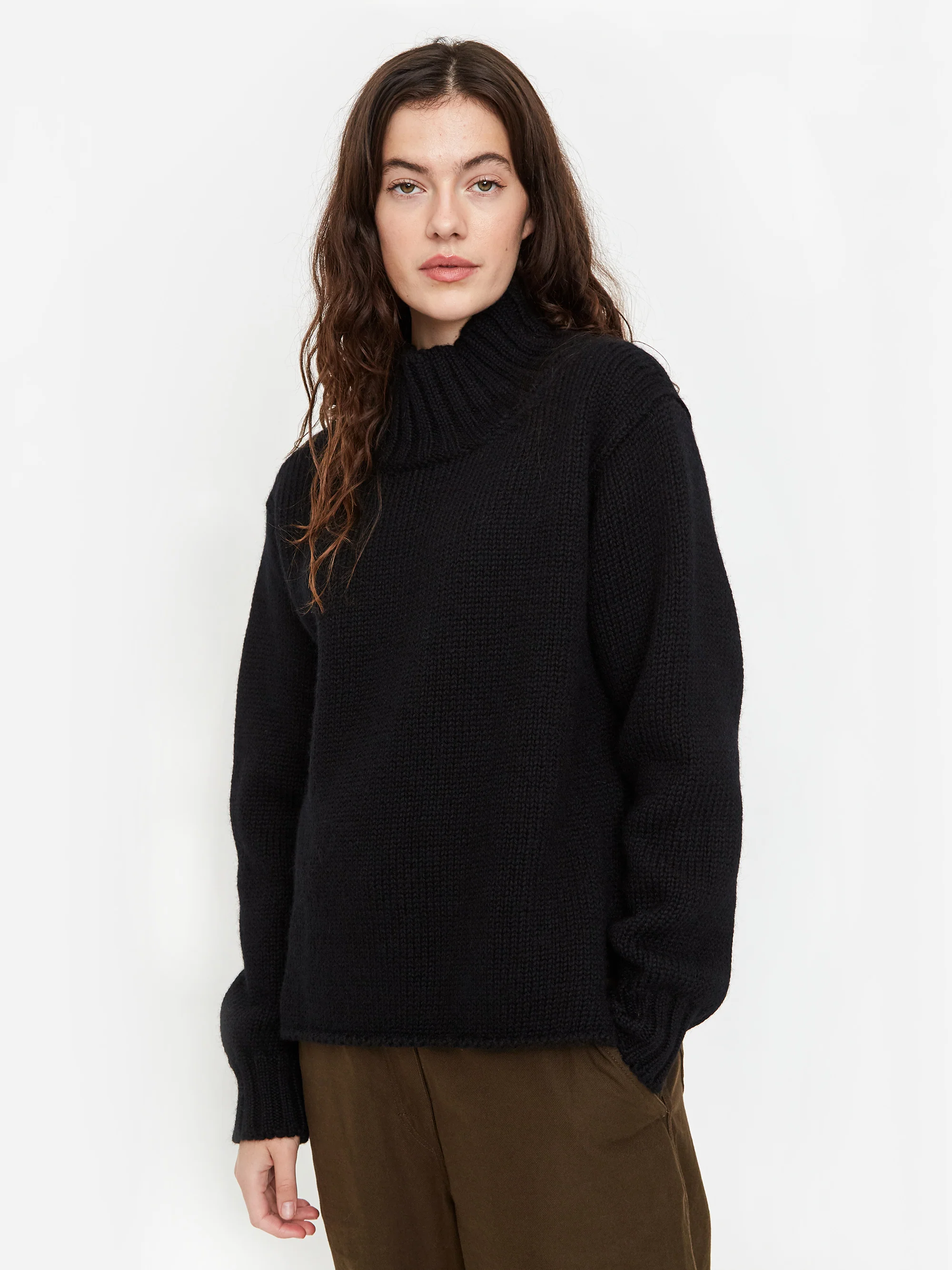 MHL. By Margaret Howell Wide Neck Jumper - Black