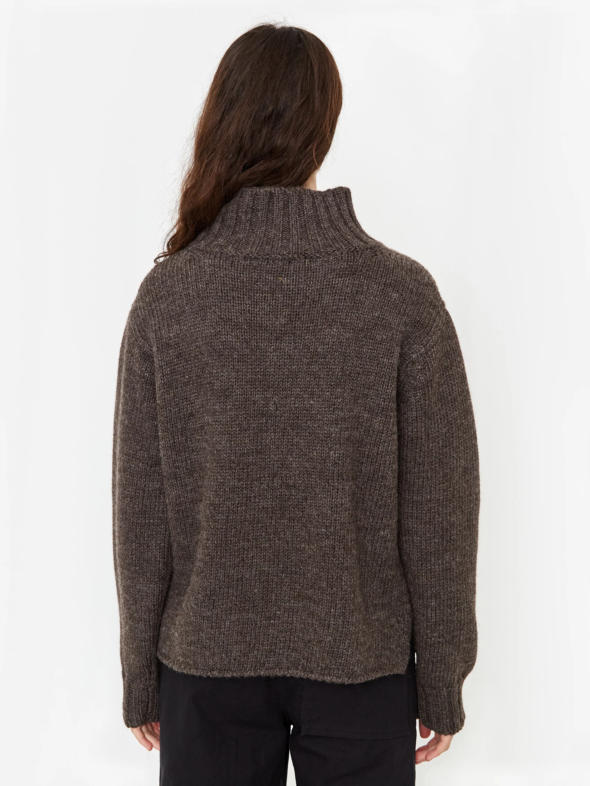 MHL. By Margaret Howell Wide Neck Jumper - Dark Natural - Image 6