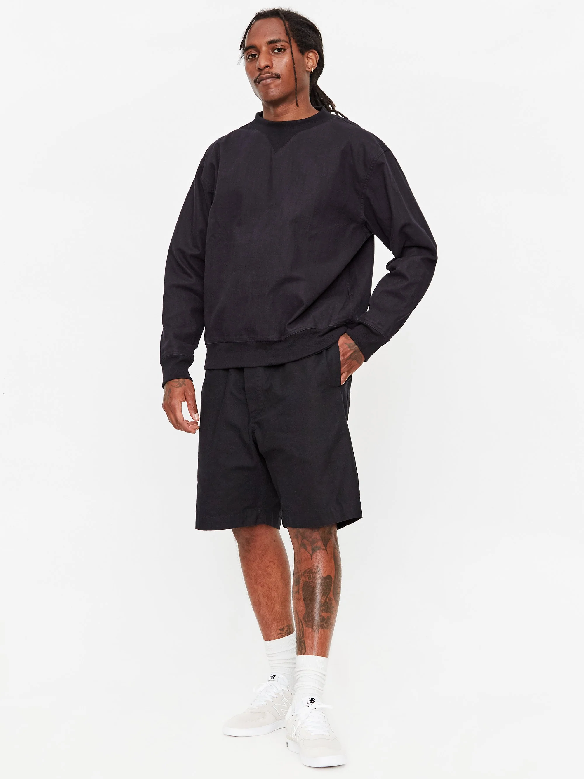 MHL. By Margaret Howell Woven Sweatshirt - Indigo - Image 5