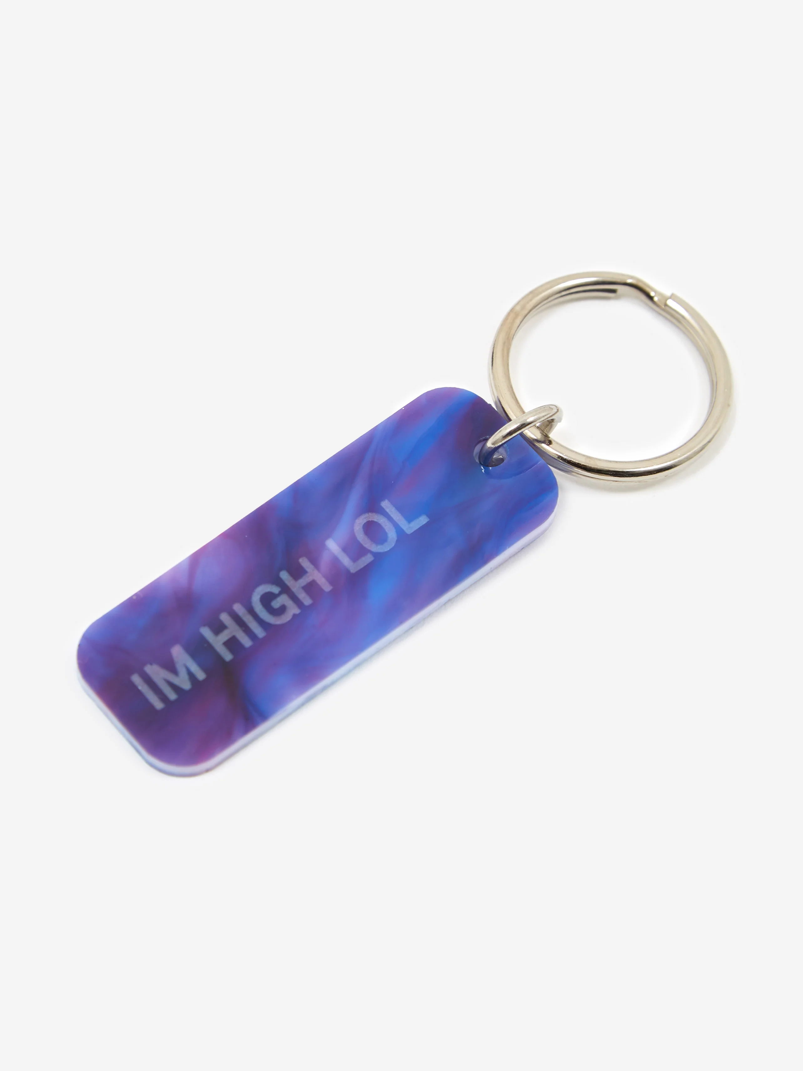 Mister Green “IM HIGH LOL/MISTER GREEN” Keytag 2 Sided Keychain - Purple Marble - Image 3