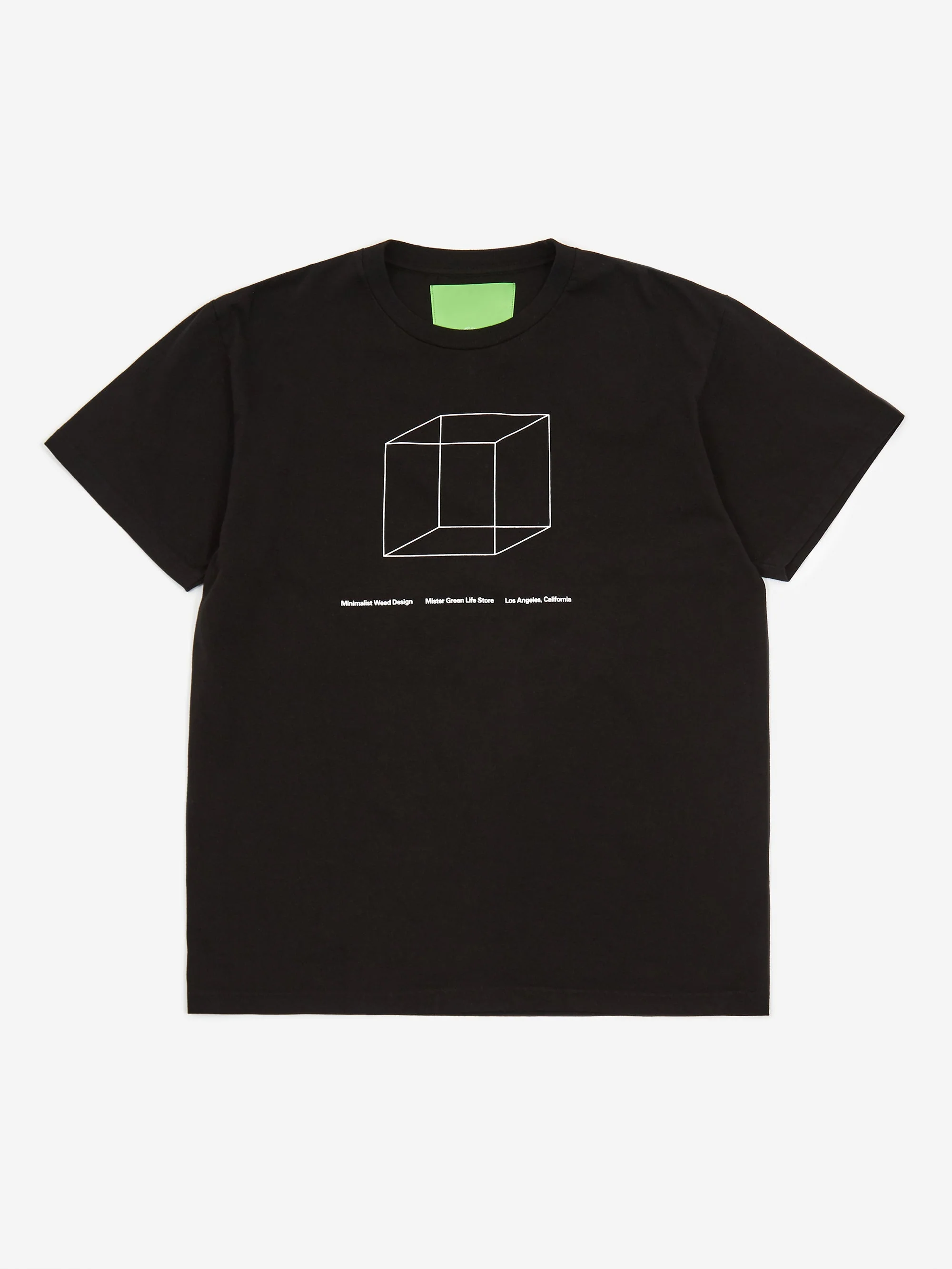 Mister Green Minimalist Weed Design Shortsleeve T-Shirt - Black - Image 2