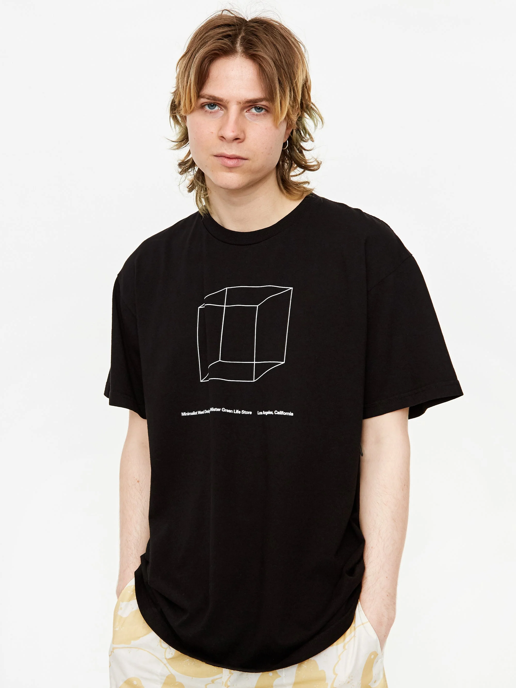 Mister Green Minimalist Weed Design Shortsleeve T-Shirt - Black - Image 5