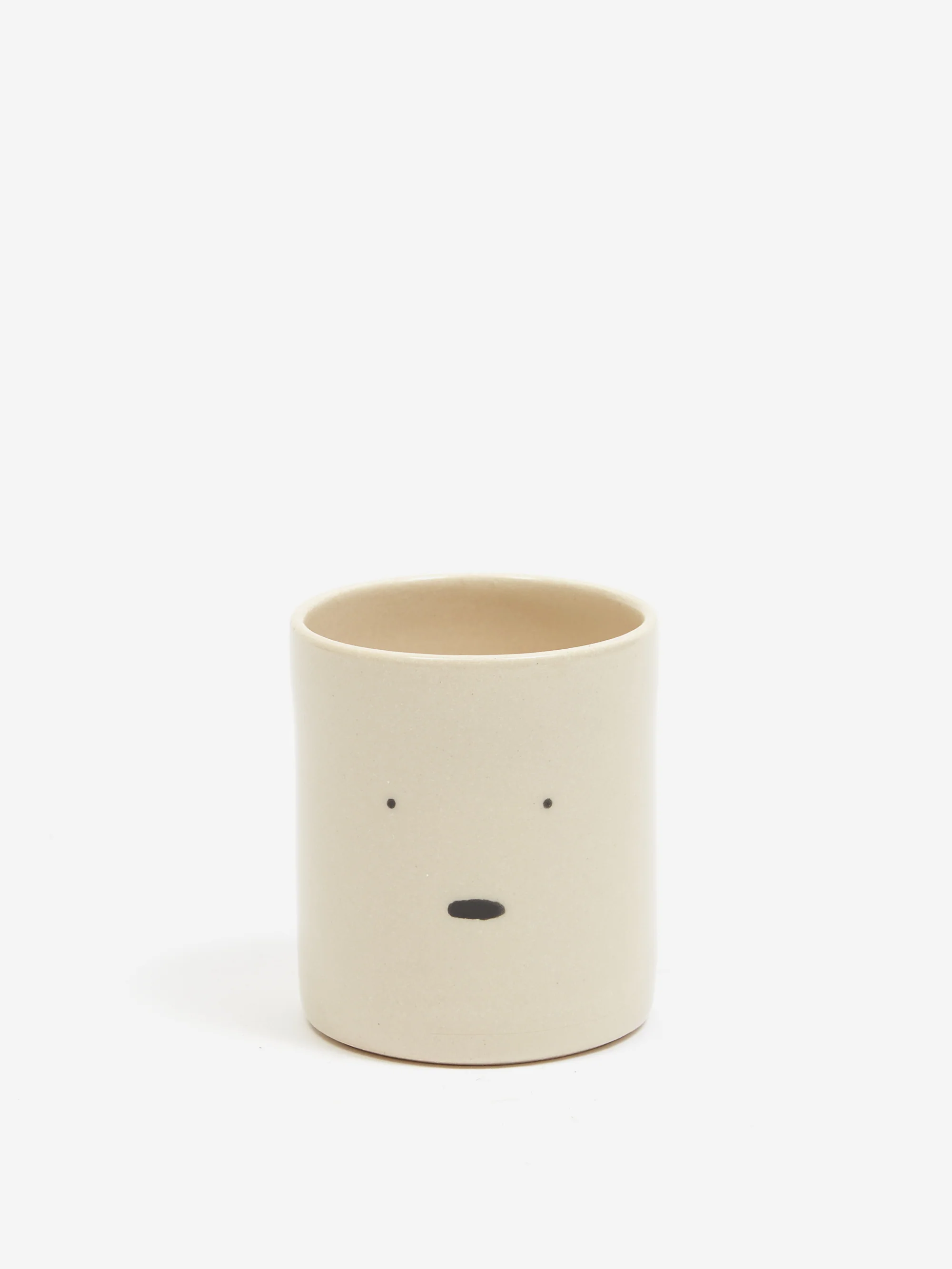 Modern Pottery Shop Espresso Cup Meh Face Design - White
