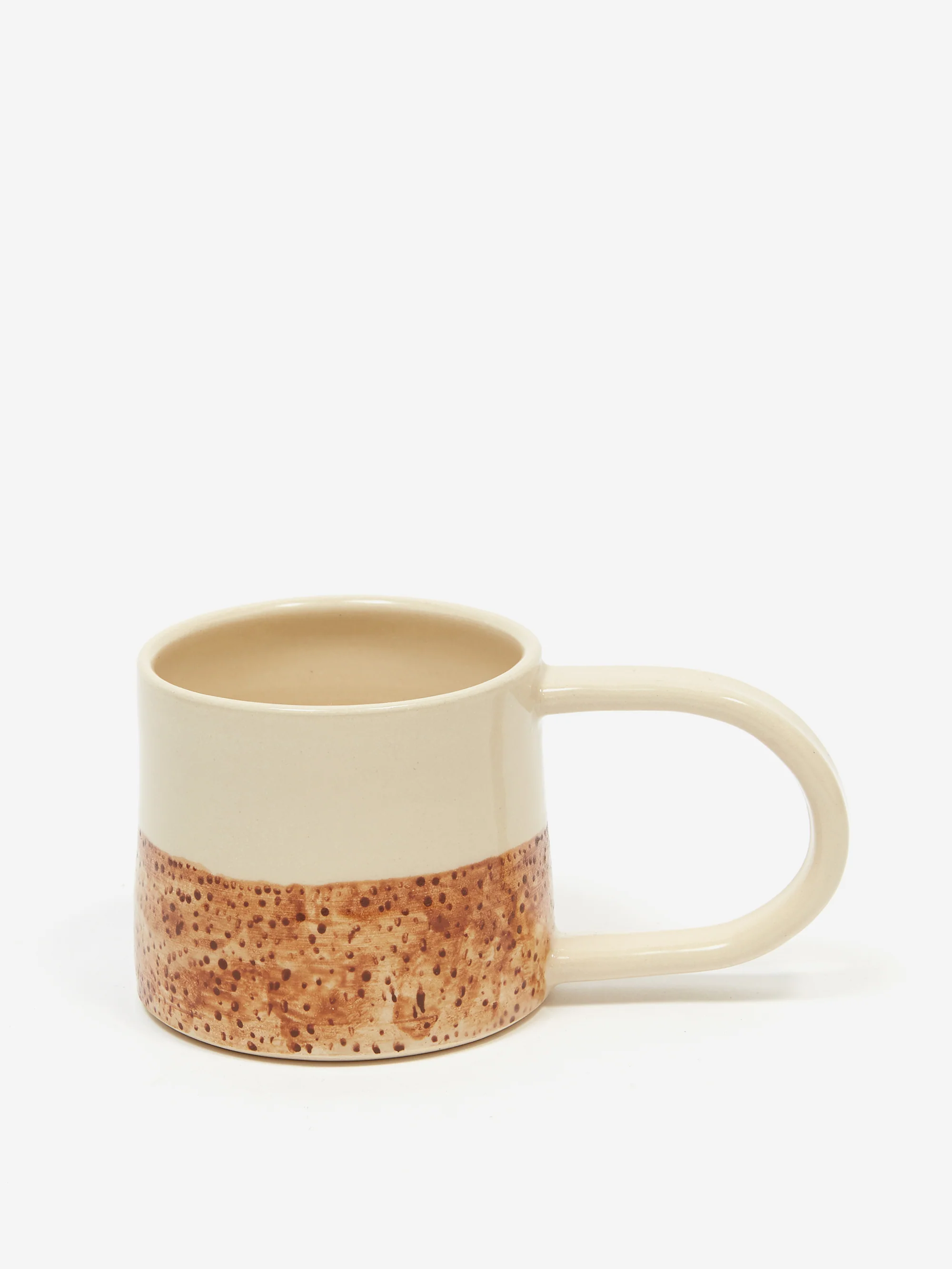 Modern Pottery Shop Flat White Cup - Chocolate Brown Stubble - Image 2