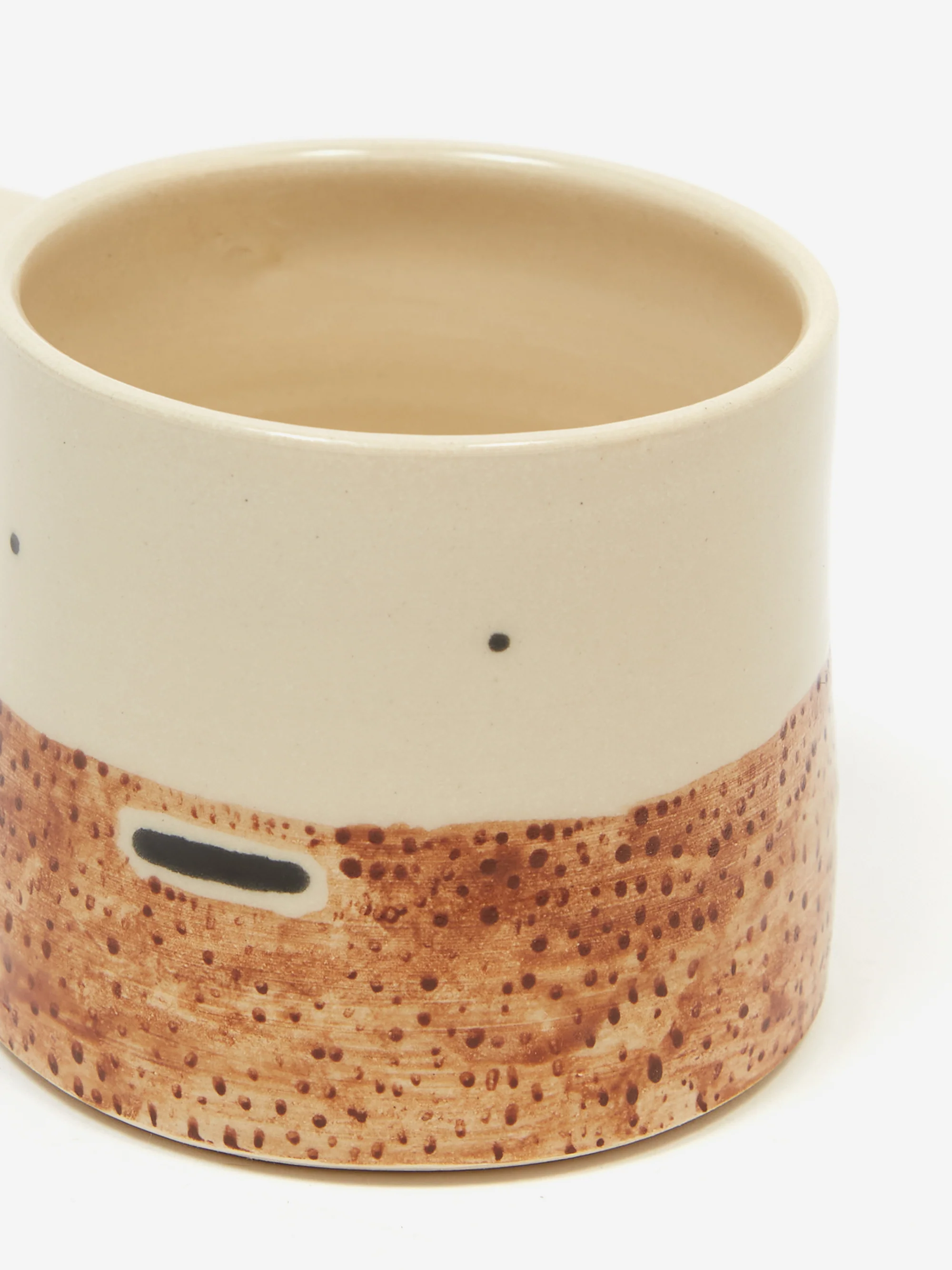 Modern Pottery Shop Flat White Cup - Chocolate Brown Stubble - Image 3