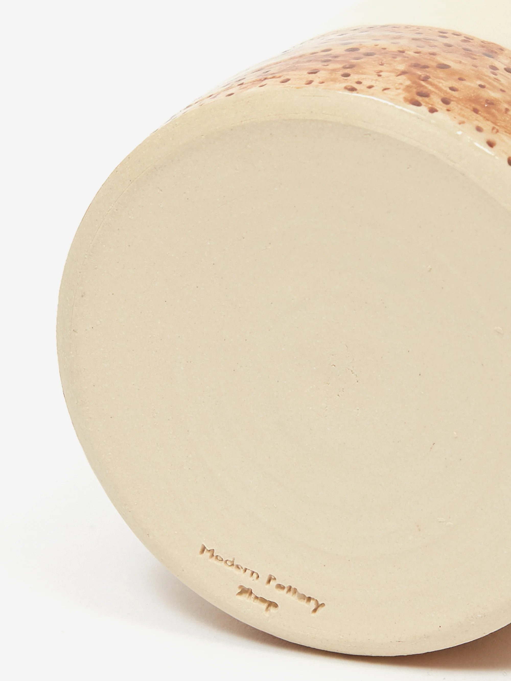 Modern Pottery Shop Flat White Cup - Chocolate Brown Stubble - Image 4