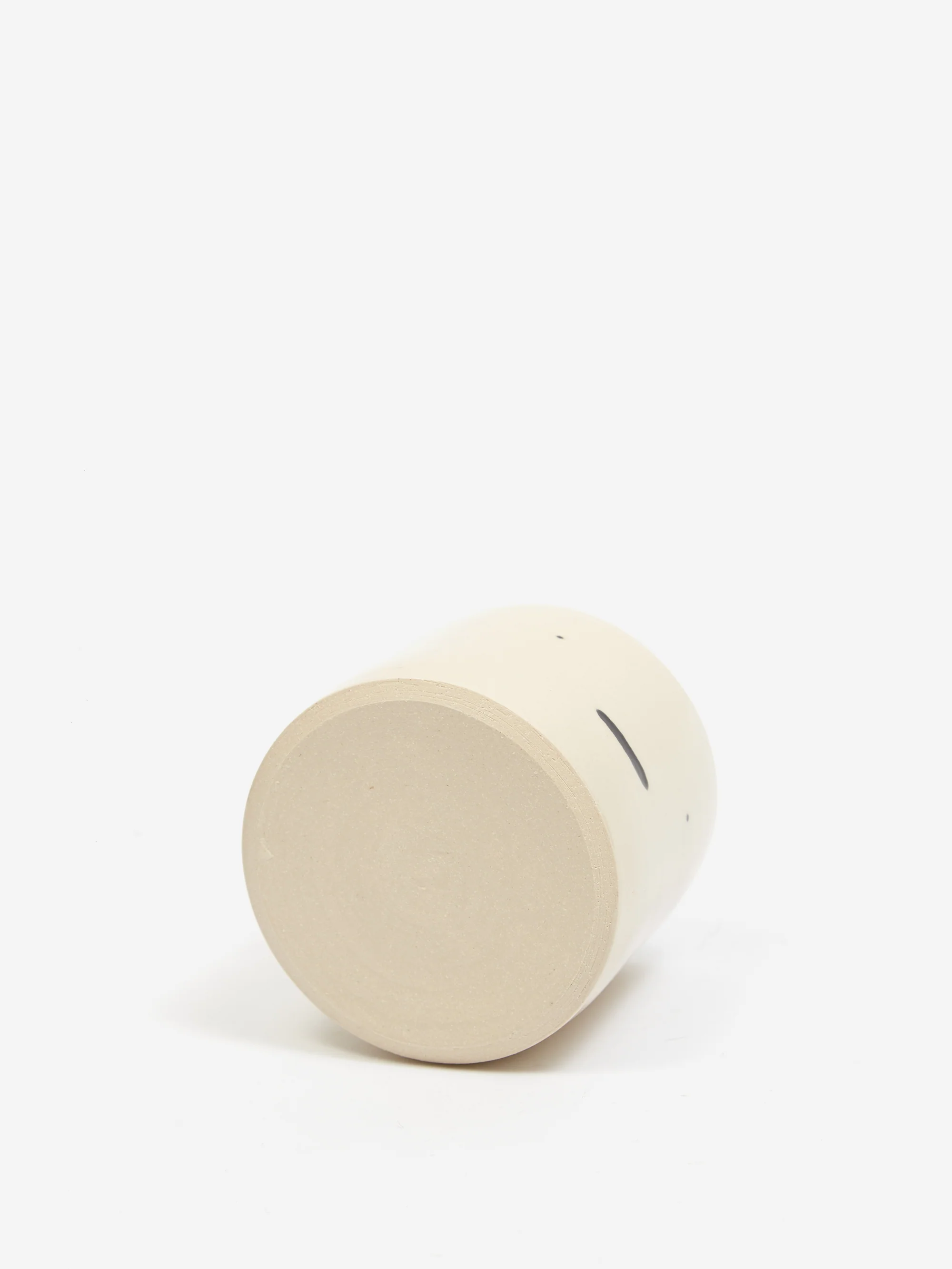 Modern Pottery Shop Flat White Cup Meh Face Design - White - Image 3