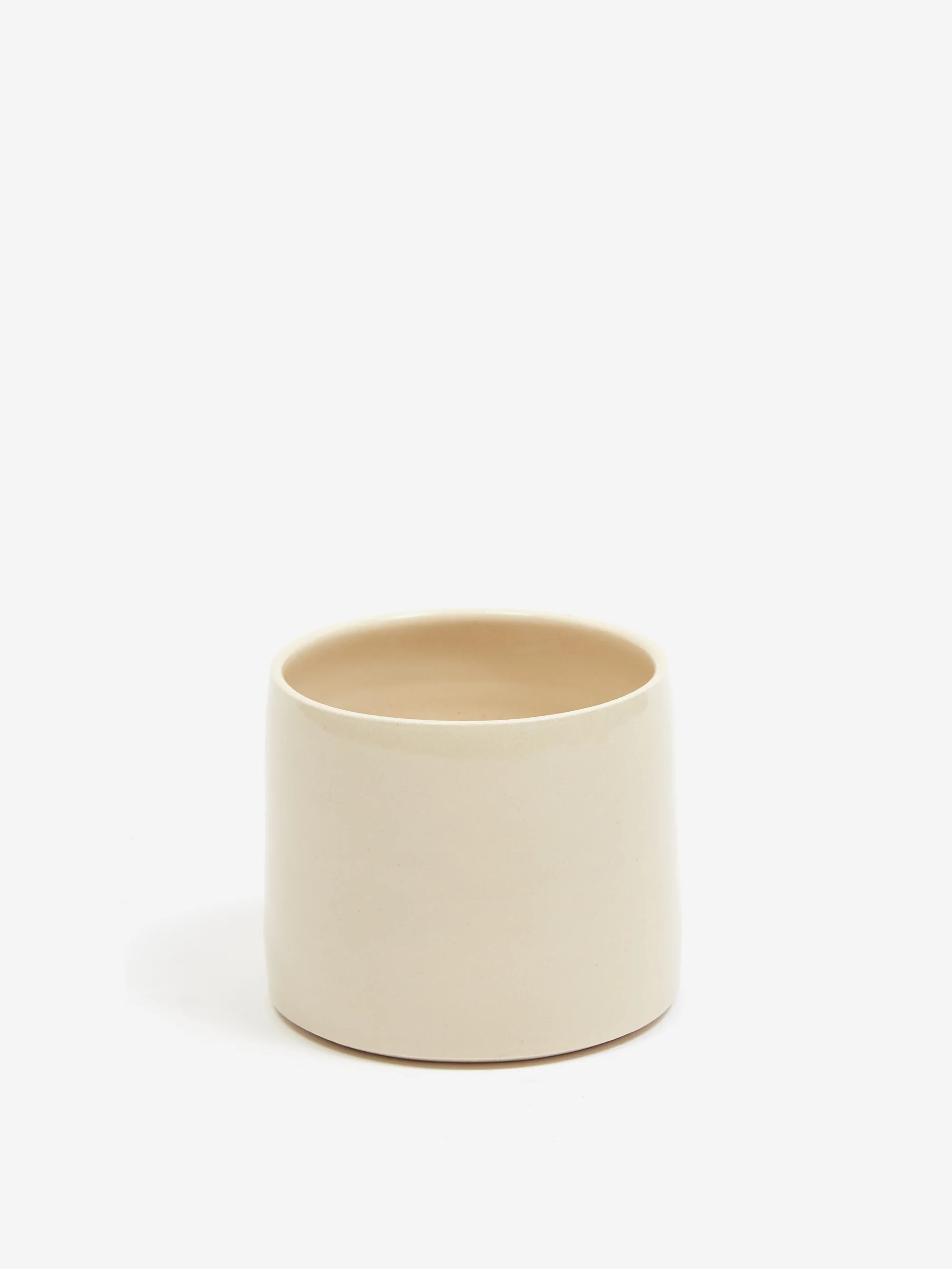 Modern Pottery Shop Flat White Cup Meh Face Design - White - Image 4