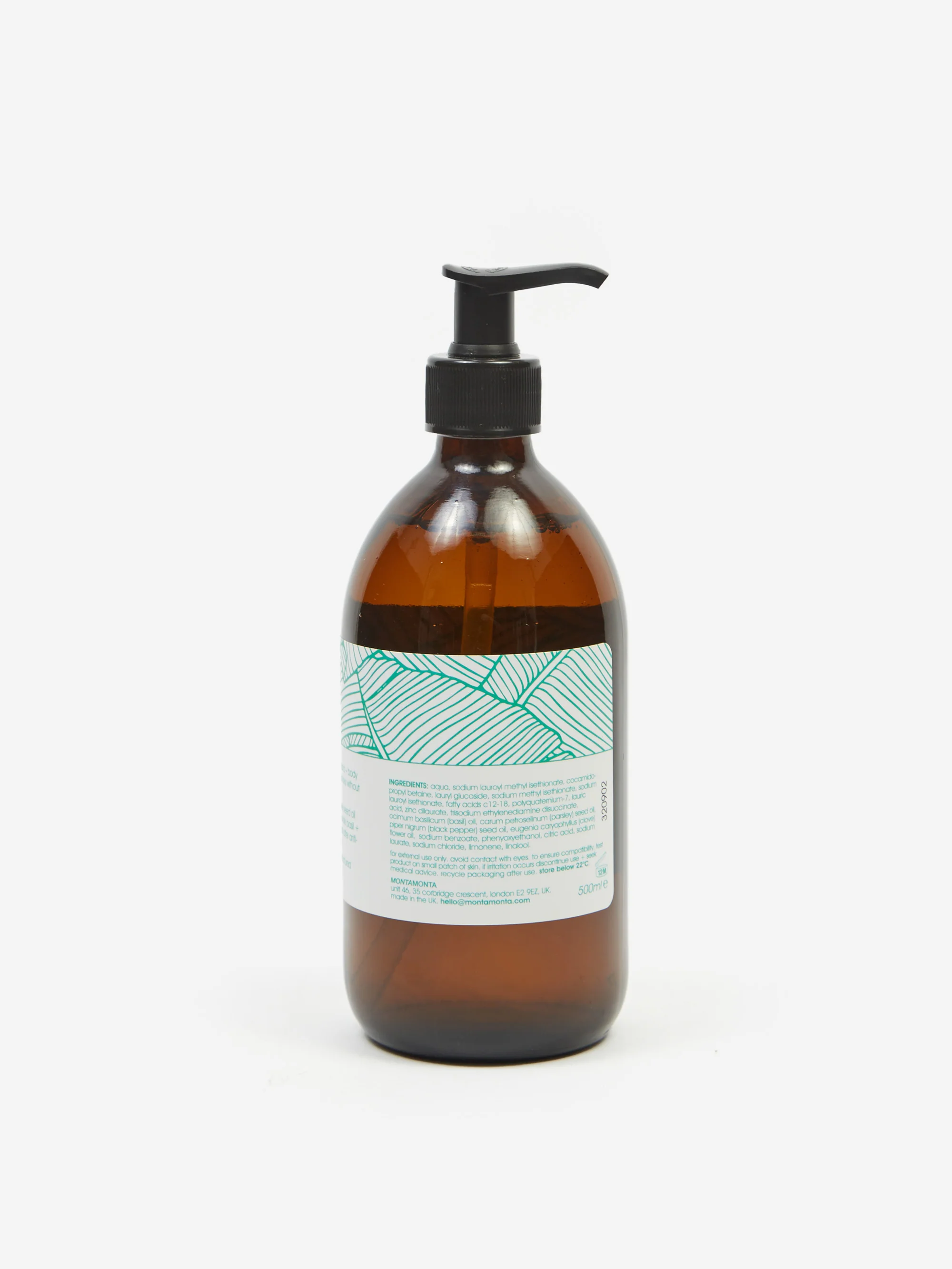 MONTAMONTA Basil Parsley Black Pepper Hand + Body Wash 500ml - Image 3