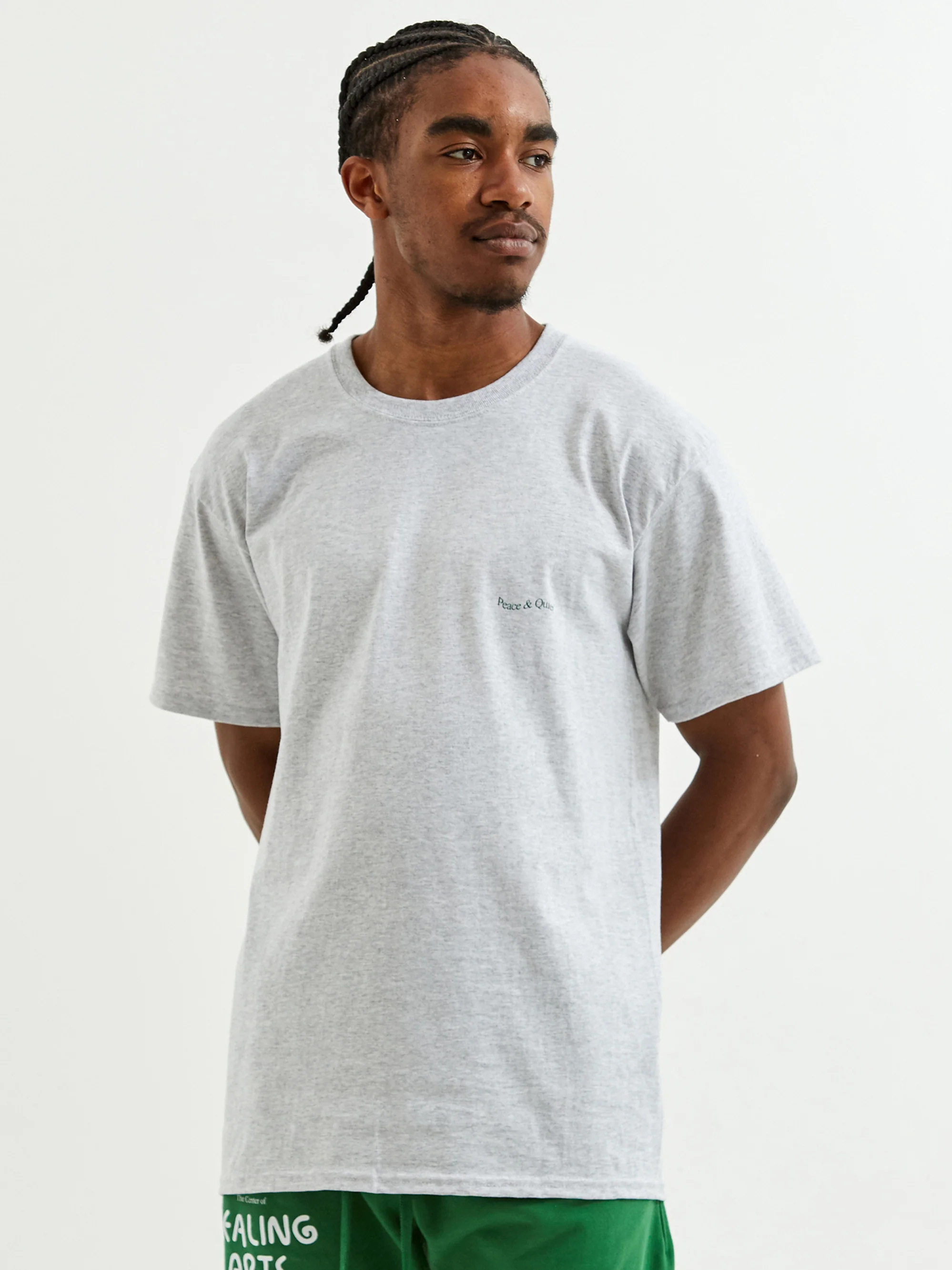 Museum Of Peace & Quiet Micro Wordmark T-Shirt - Heather Grey - Image 5