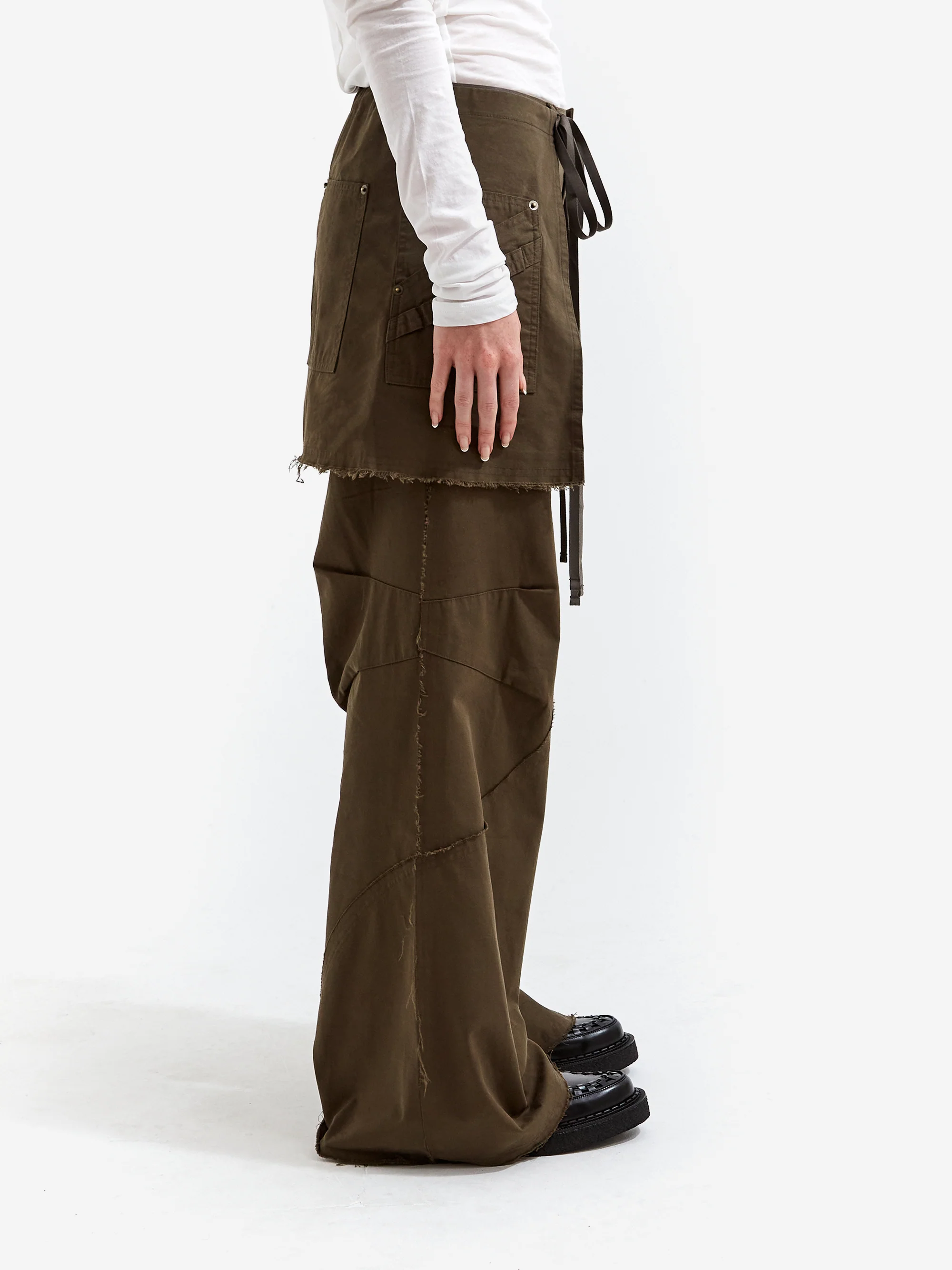 NACHE 2-Piece Pocket Skirt Pants - Khaki - Image 2