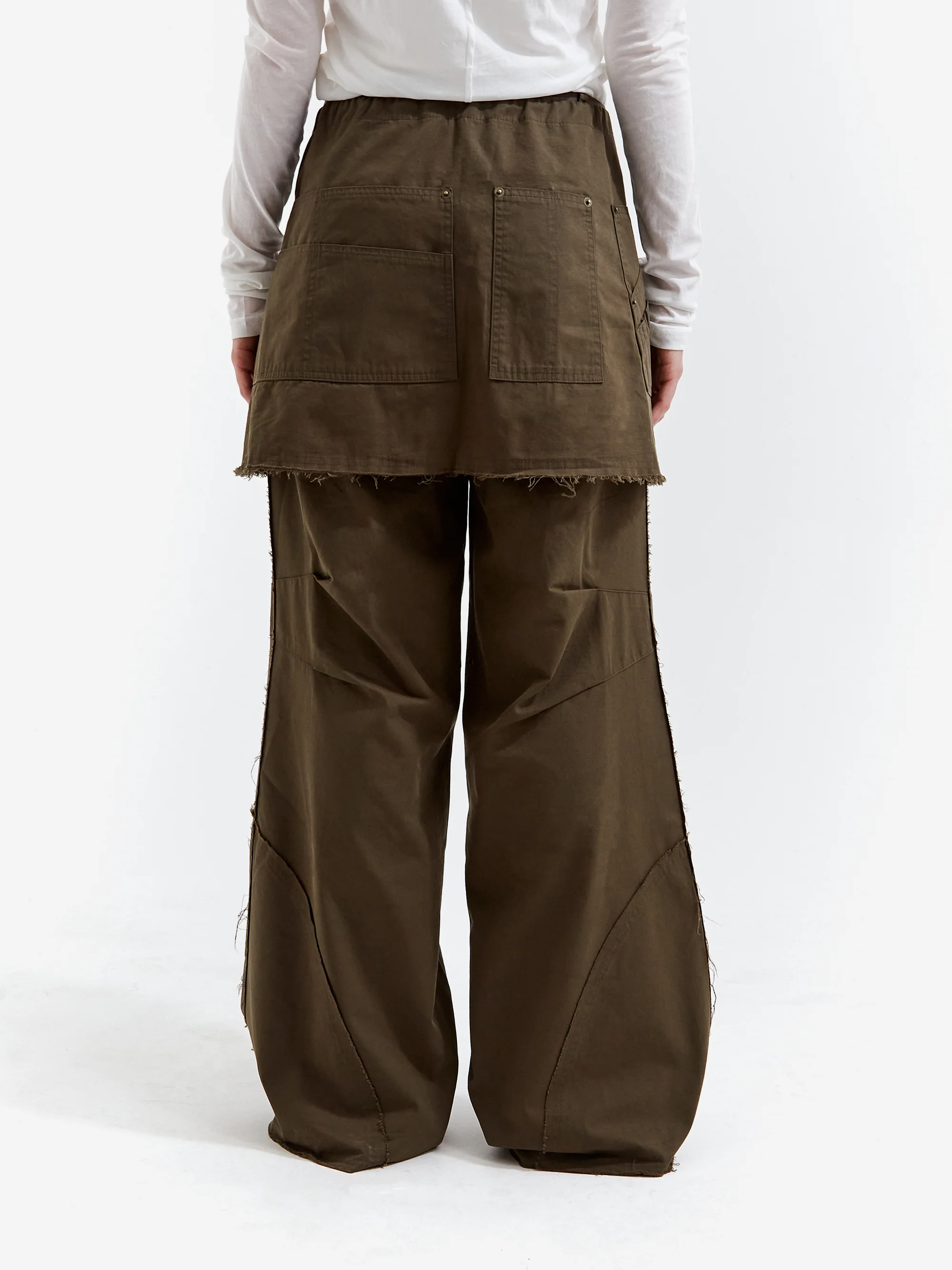 NACHE 2-Piece Pocket Skirt Pants - Khaki - Image 3