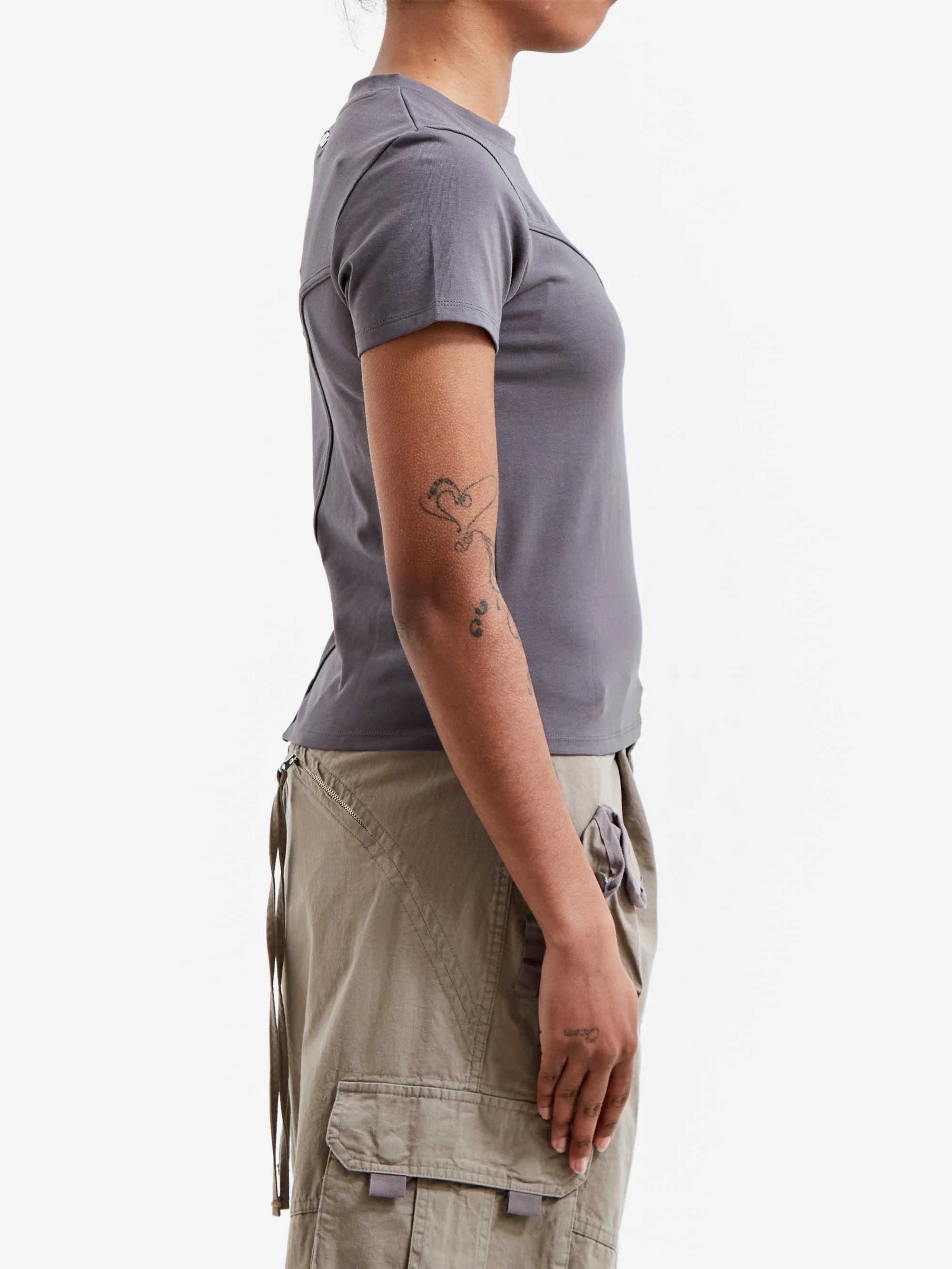 NACHE Asymmetric Line T-Shirt - Charcoal - Image 2