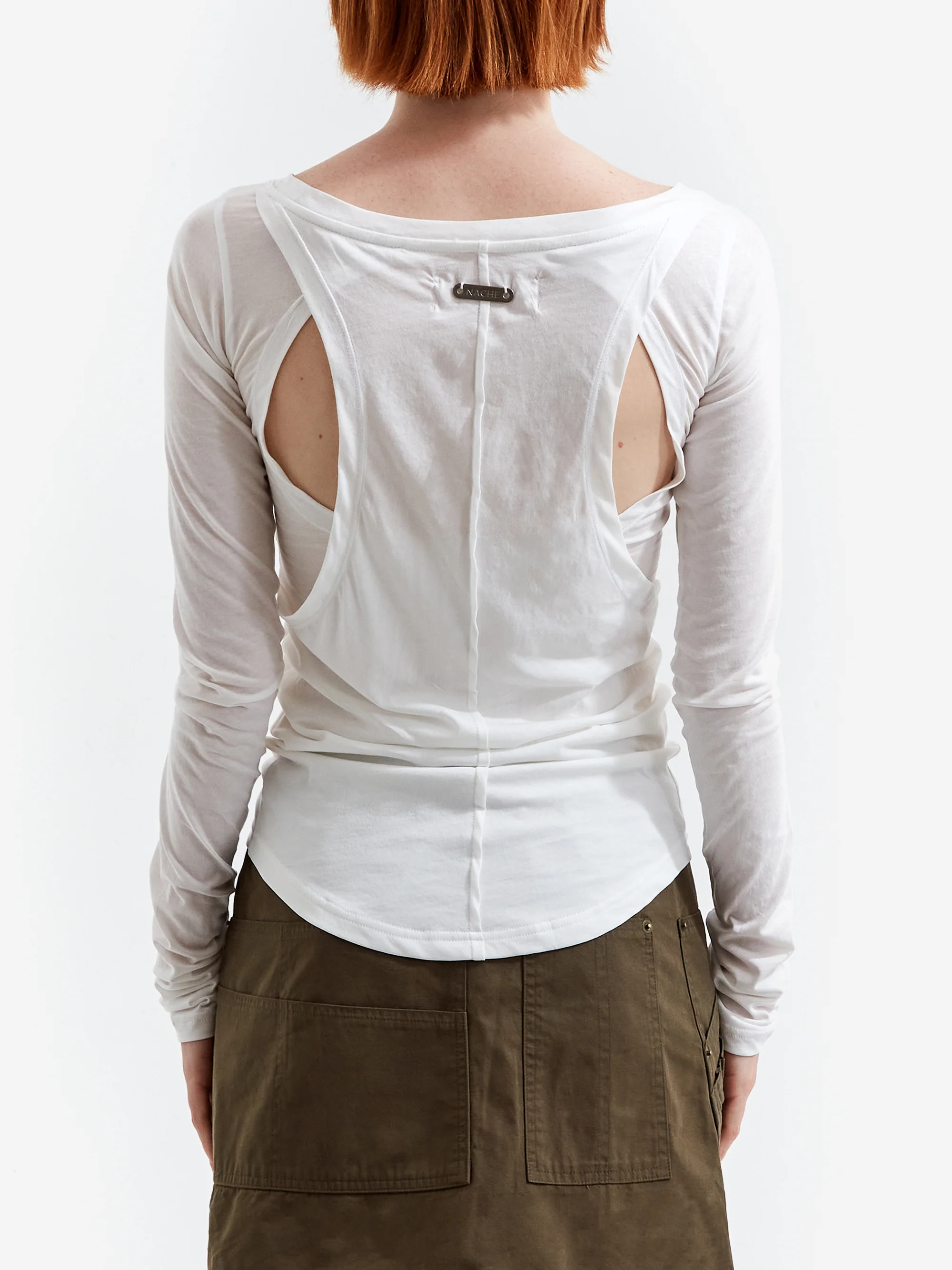 NACHE Back Hole Long Sleeve Top - Ivory - Image 3