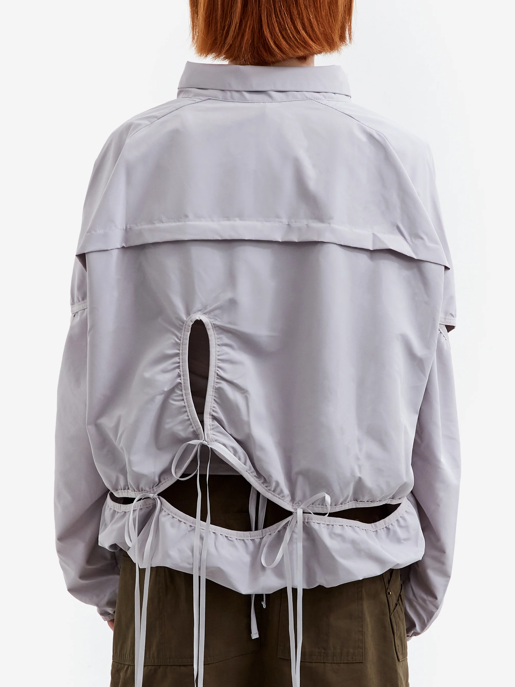 NACHE Cut-Out Wind Breaker - Light Gray - Image 3