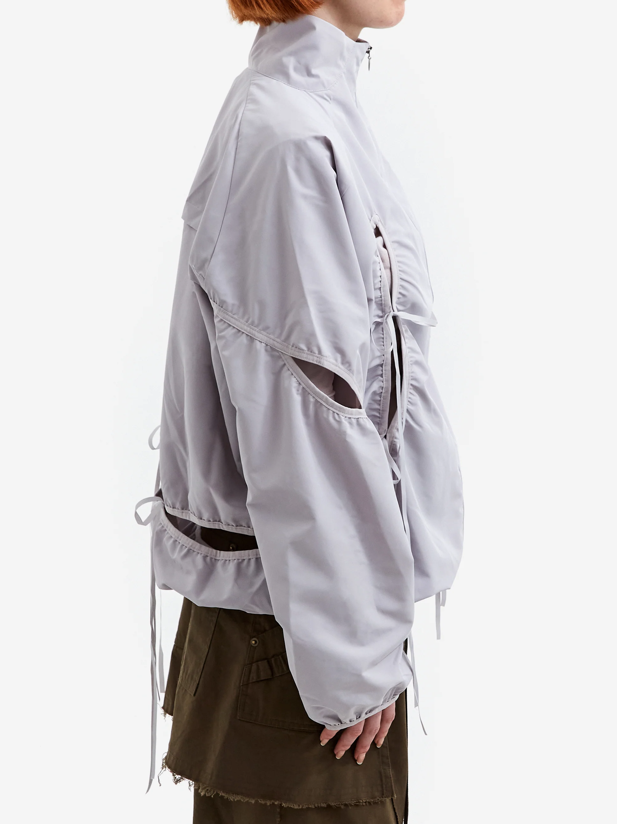 NACHE Cut-Out Wind Breaker - Light Gray - Image 4