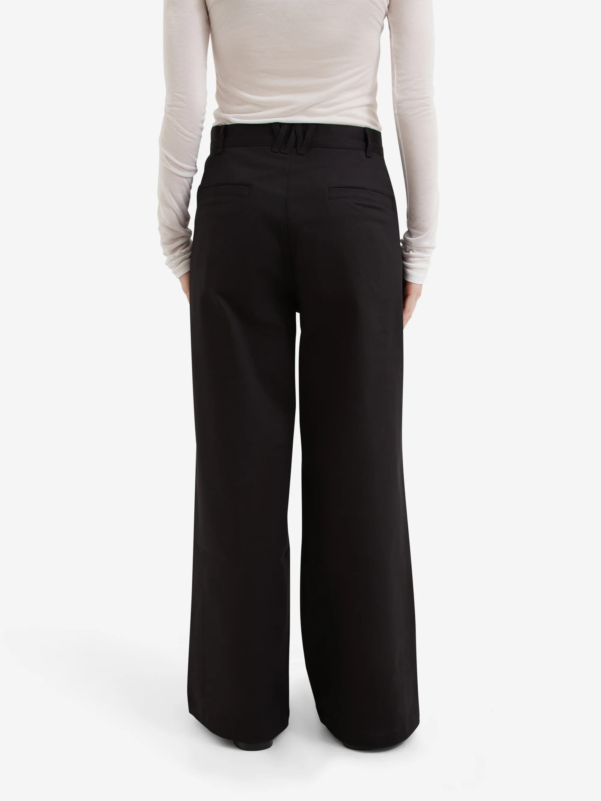 NACHE Folded Wide Pants - Black - Image 3