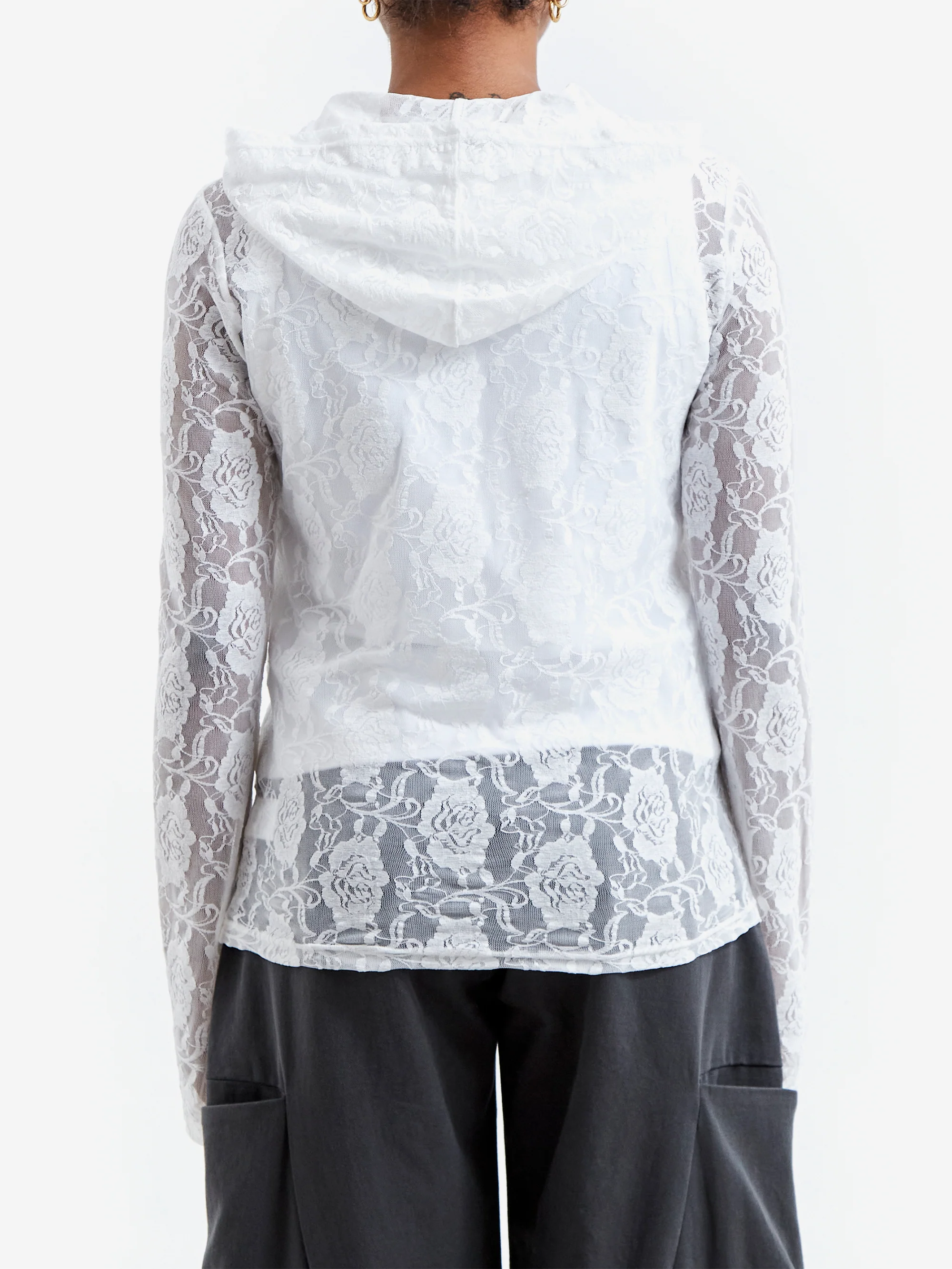NACHE Lace Hoodie Shirt - Ivory - Image 3