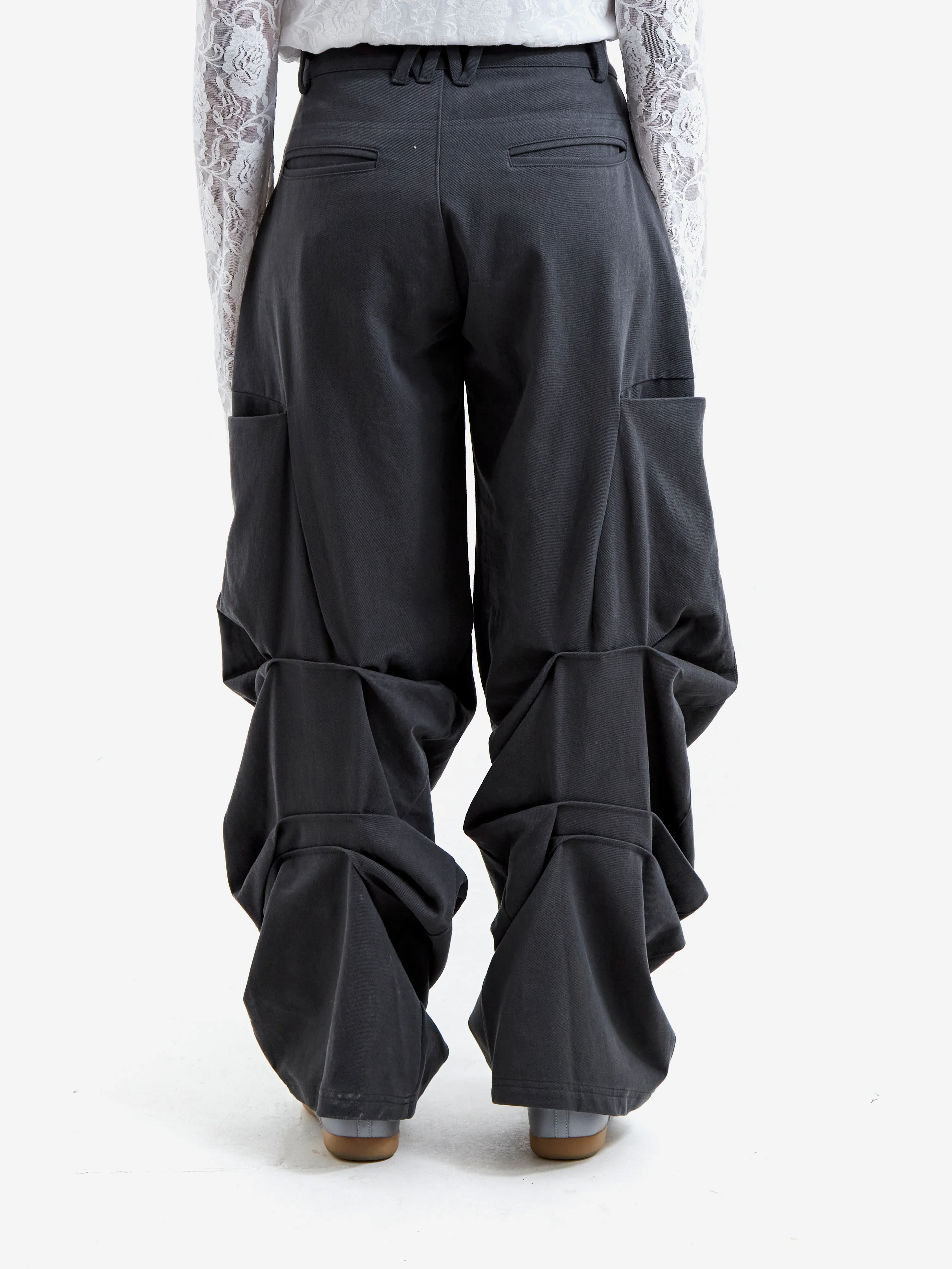 NACHE Pintuck Wide Pants – Charcoal - Image 3