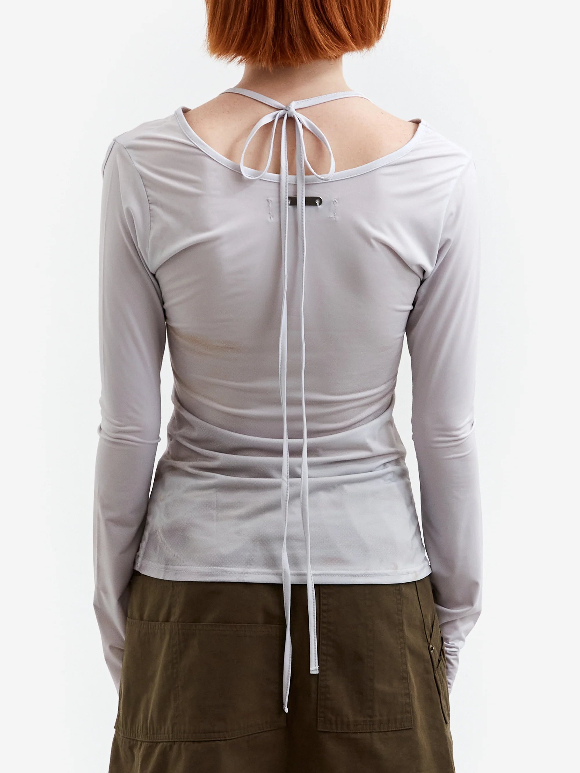NACHE Slim Fit Long Sleeve Top - Cream - Image 3