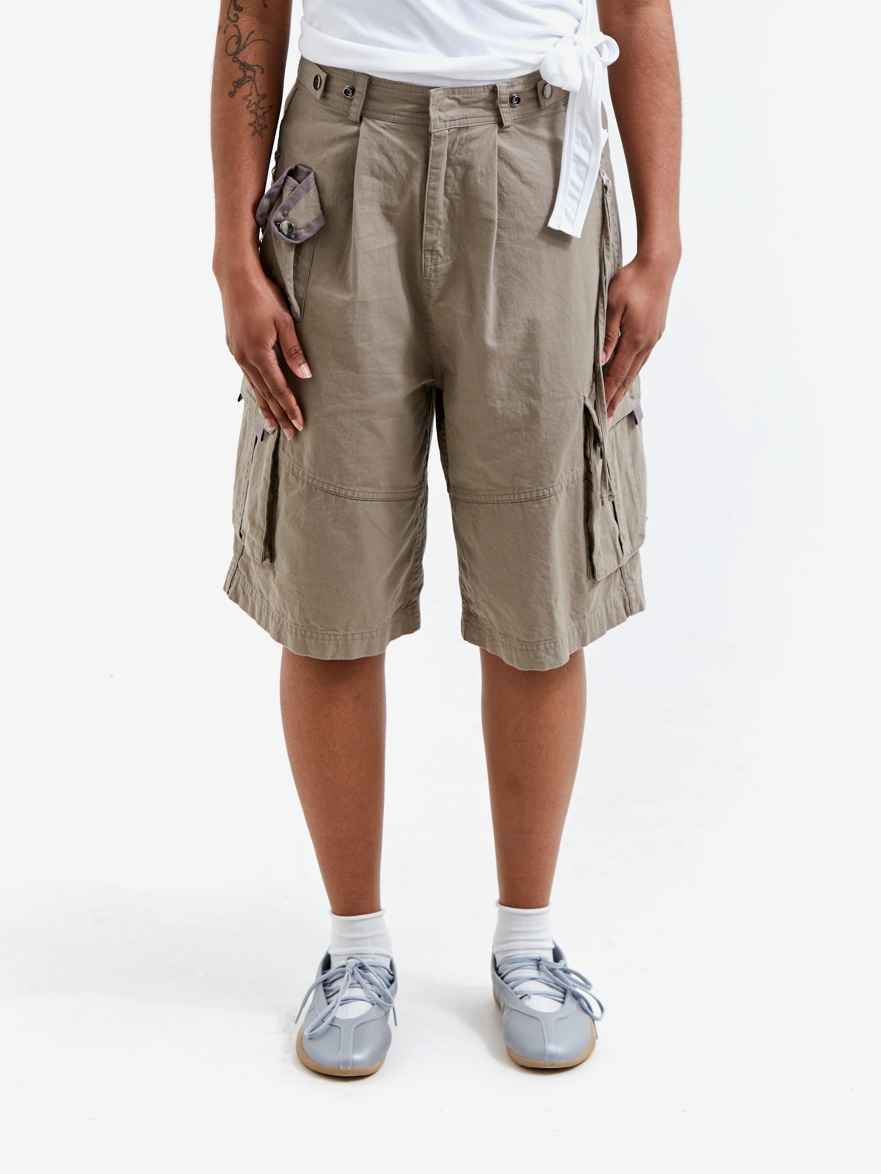 NACHE Washing Cargo Half Pants - Vintage Beige