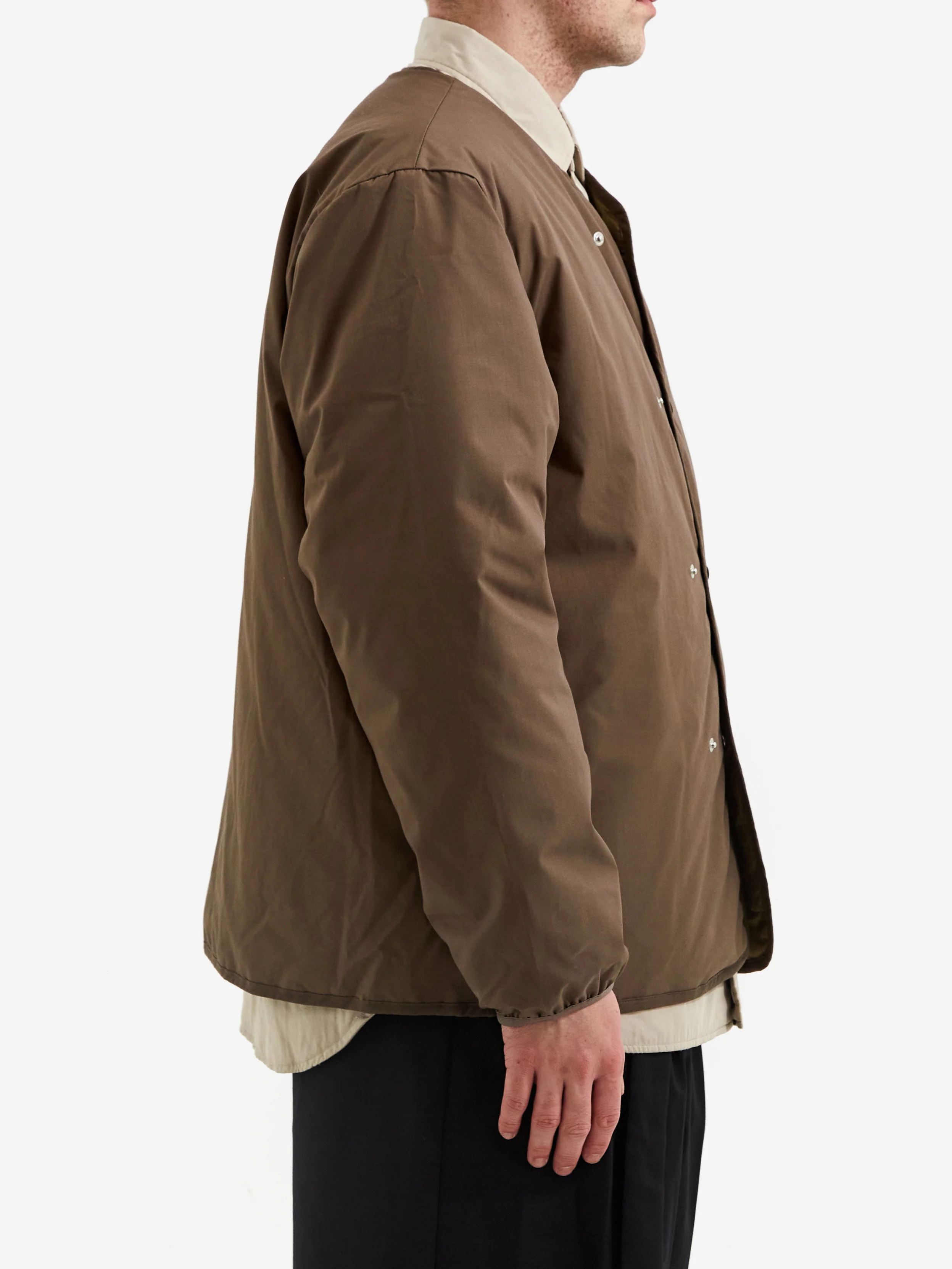 Nanamica Reversible Down Cardigan - Khaki Beige - Image 13