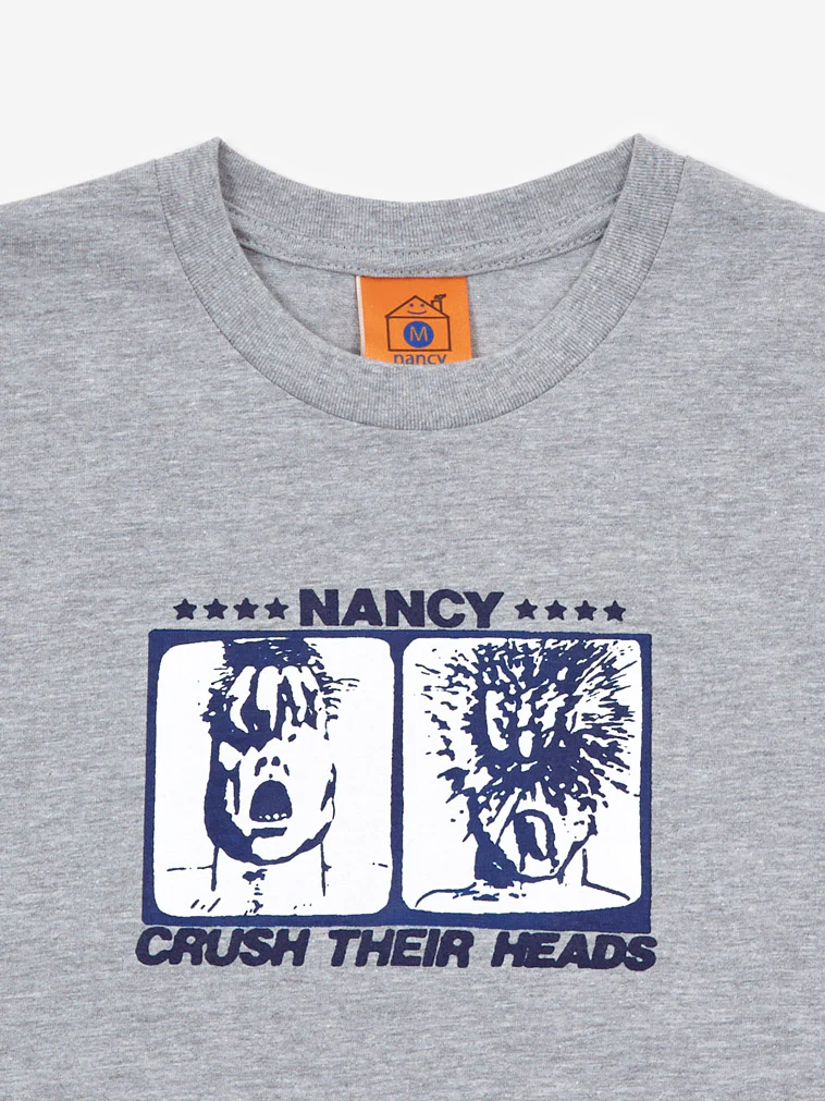 Nancy Crush Their Heads Tee - Heather Grey - Image 4
