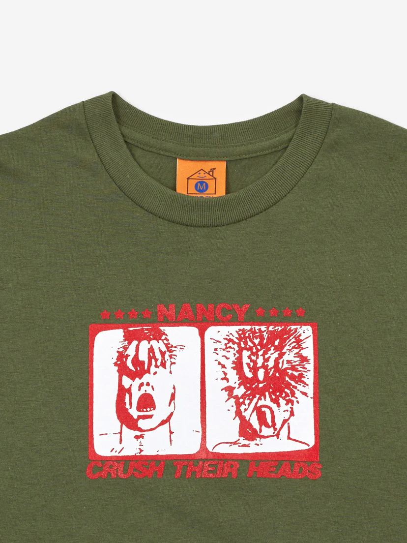 Nancy Crush Their Heads Tee - Military Green - Image 4
