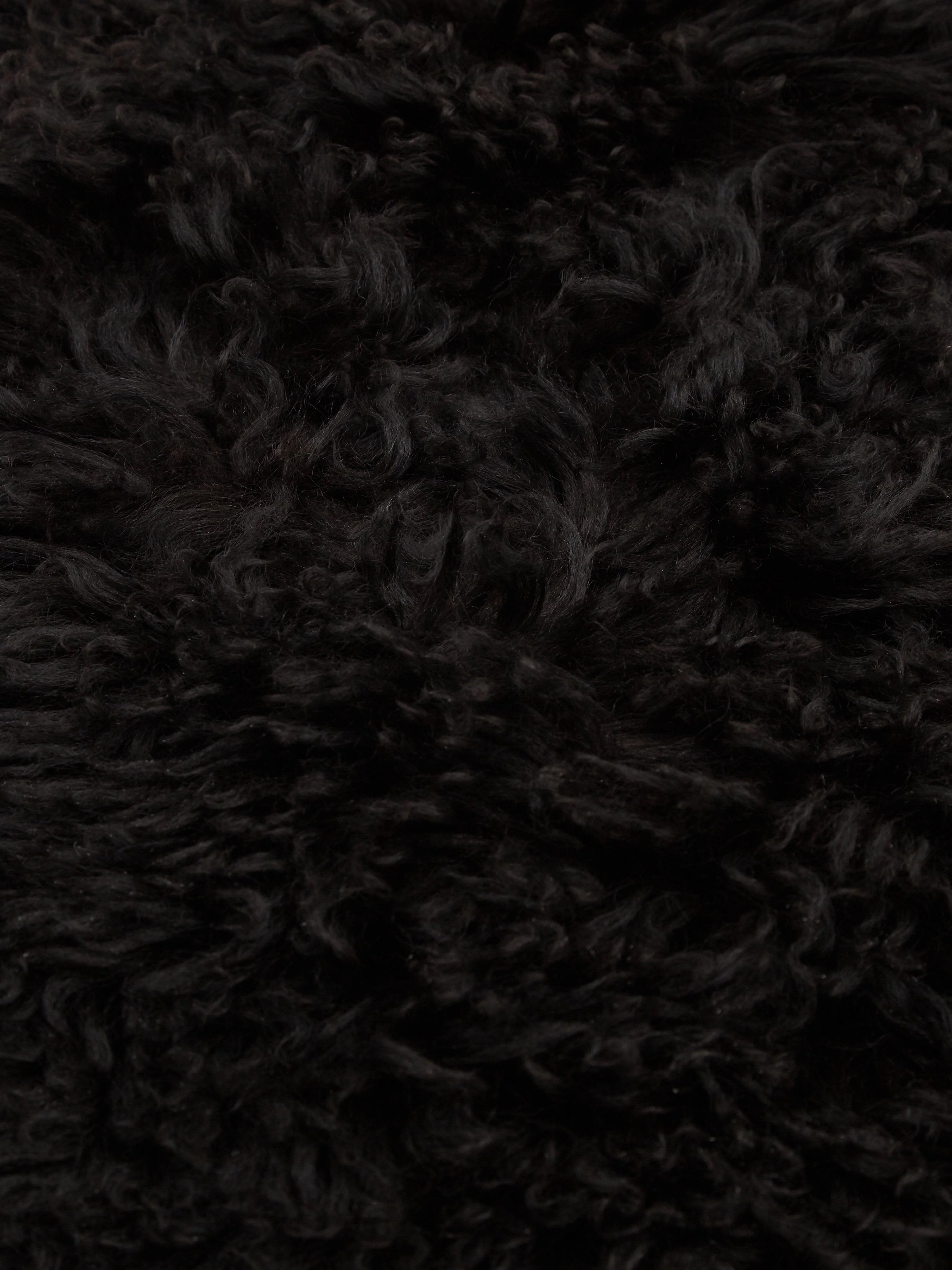 Natures Collection Curly Sheepskin Rug - Black - Image 3