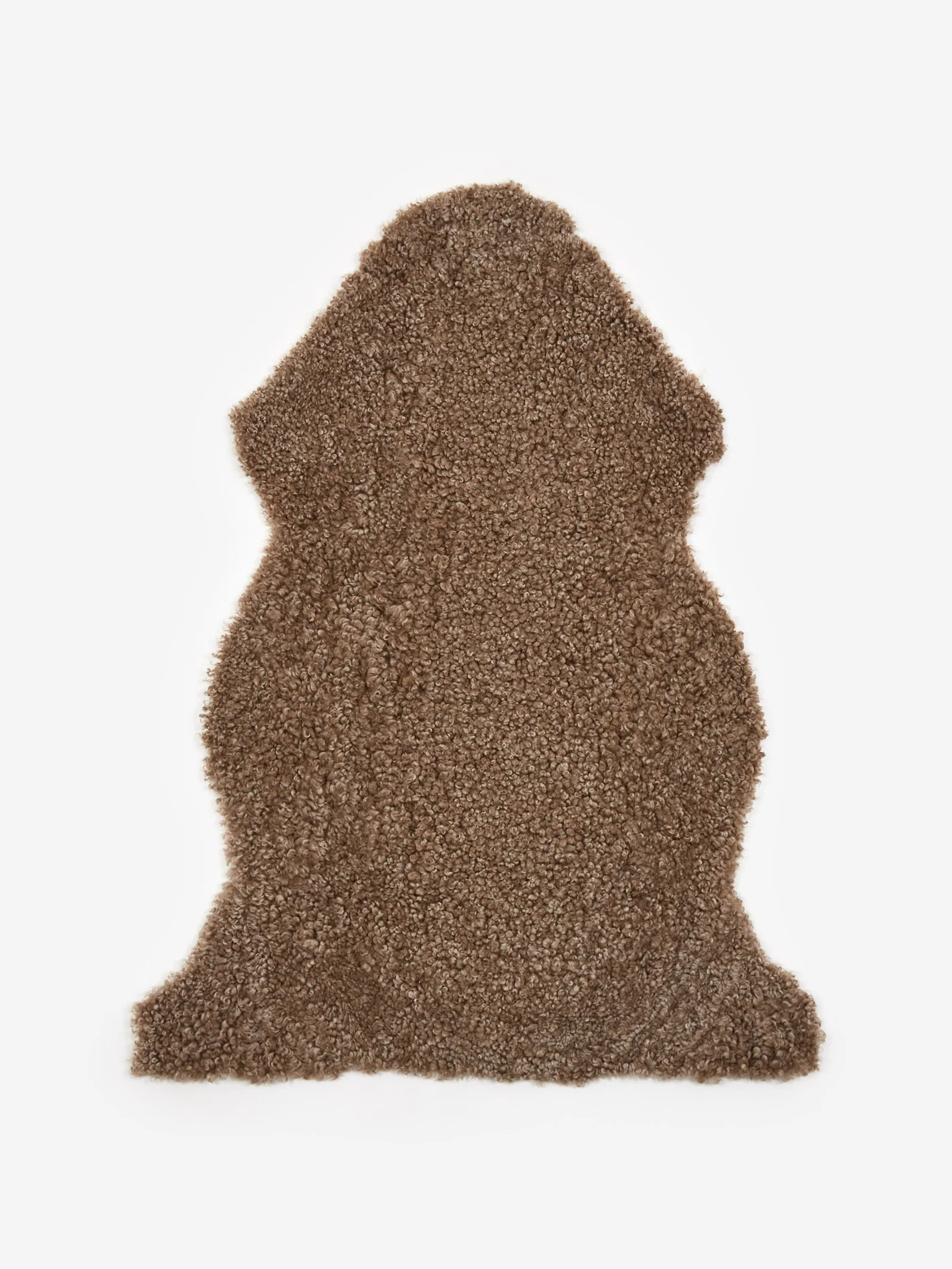Natures Collection Short Curly Wool Sheepskin Rug - Taupe