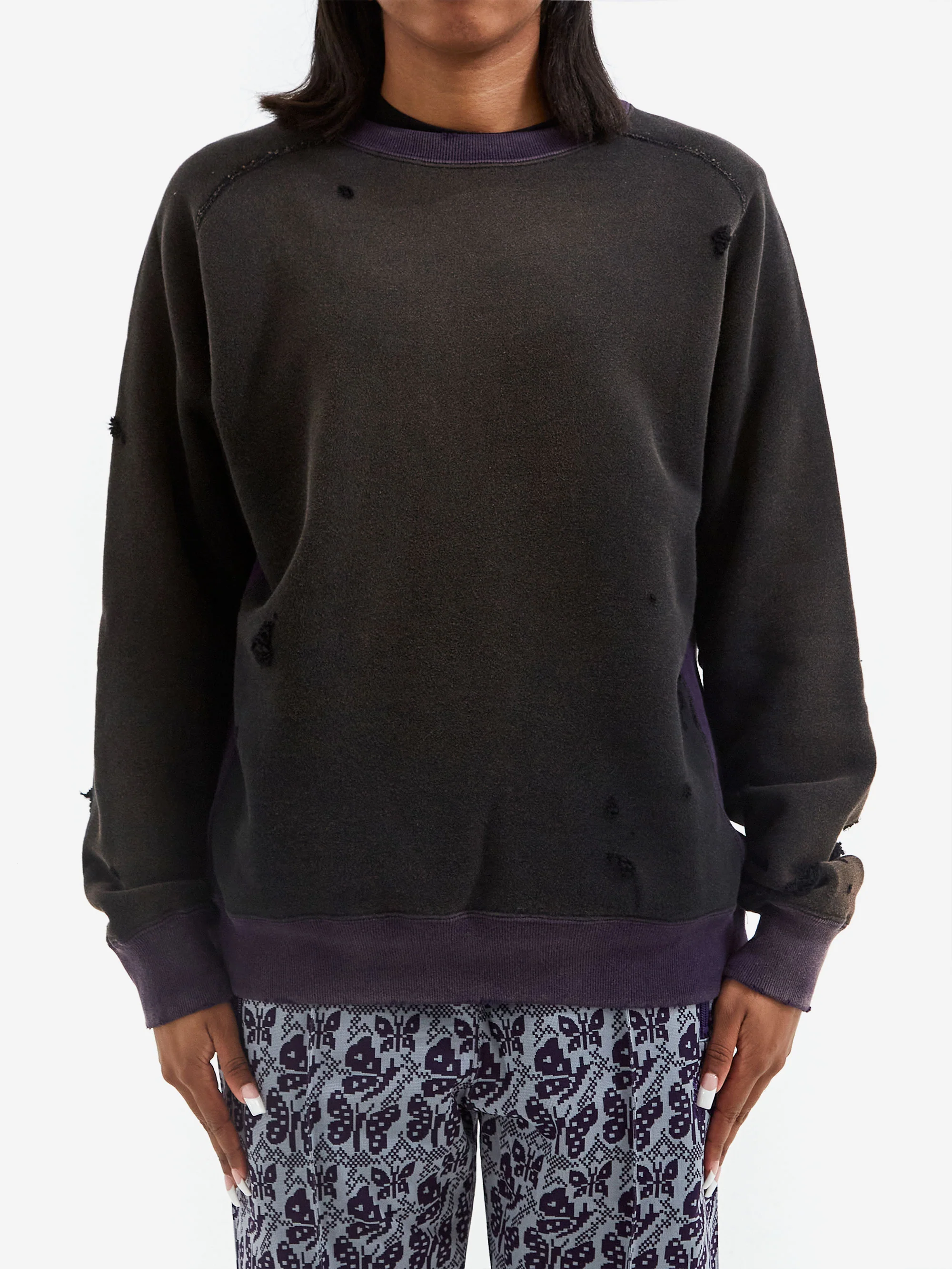 Needles 2-Tone Crewneck Sweatshirt W - Black