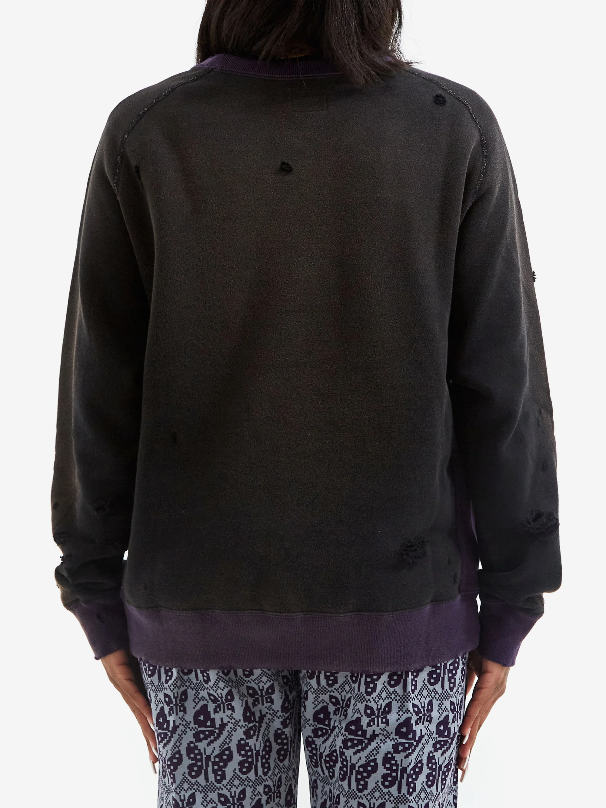 Needles 2-Tone Crewneck Sweatshirt W - Black - Image 3