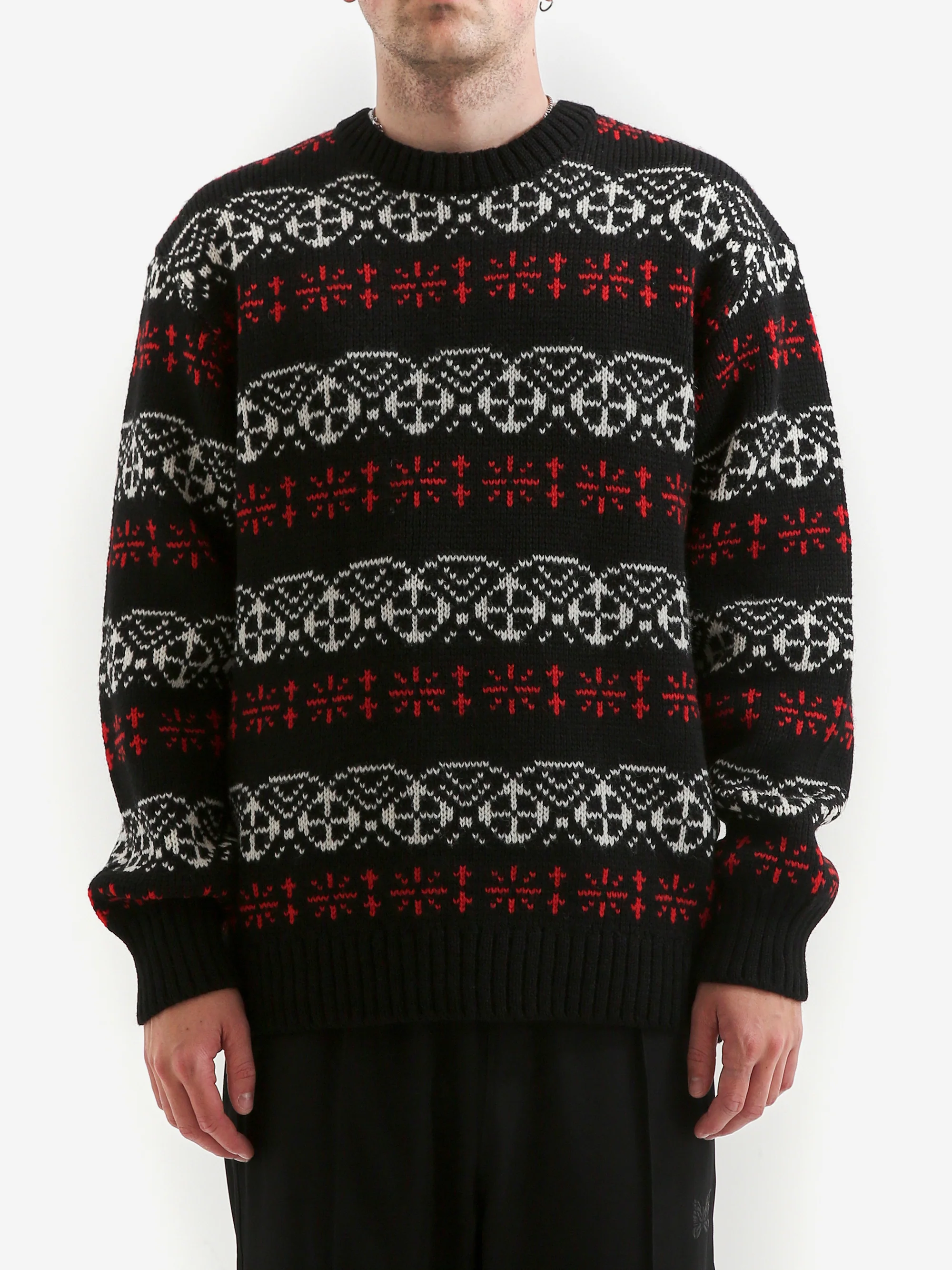 Needles Crewneck Nordic Sweater - Black - Image 2
