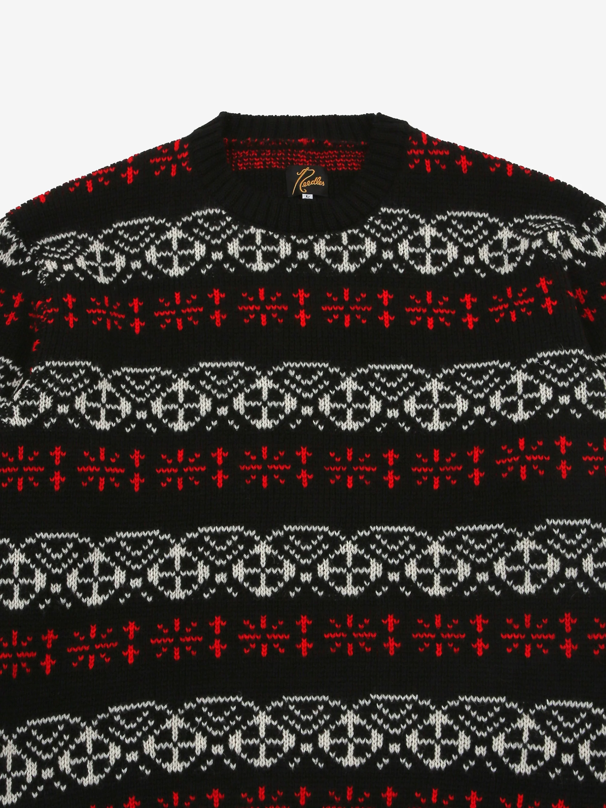 Needles Crewneck Nordic Sweater - Black - Image 3