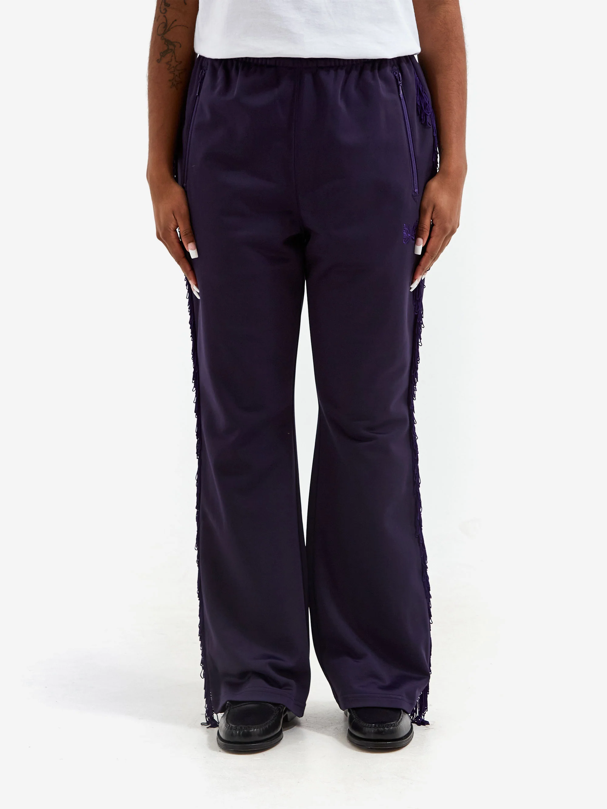 Needles Fringe Boot-Cut Track Pant - Eggplant