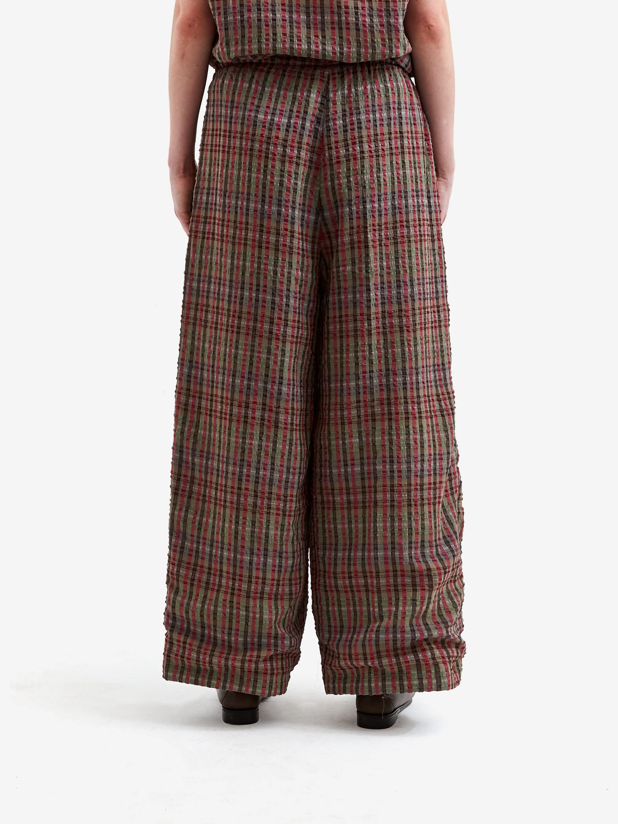 Needles H.D.P. Pant - PE/R Chiffon Sucker Plaid - Green - Image 3