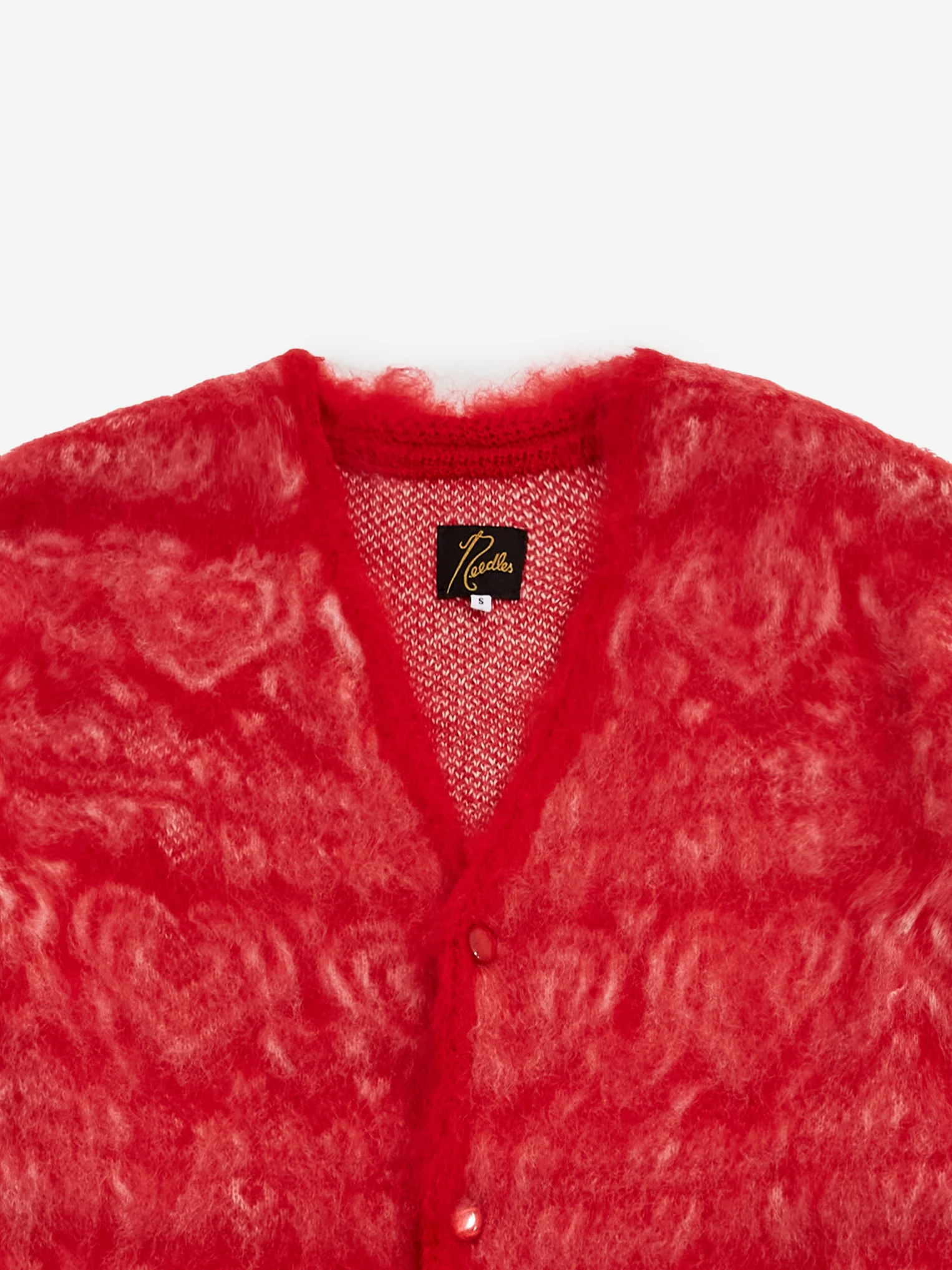 Needles Mohair Heart Cardigan - Red - Image 3