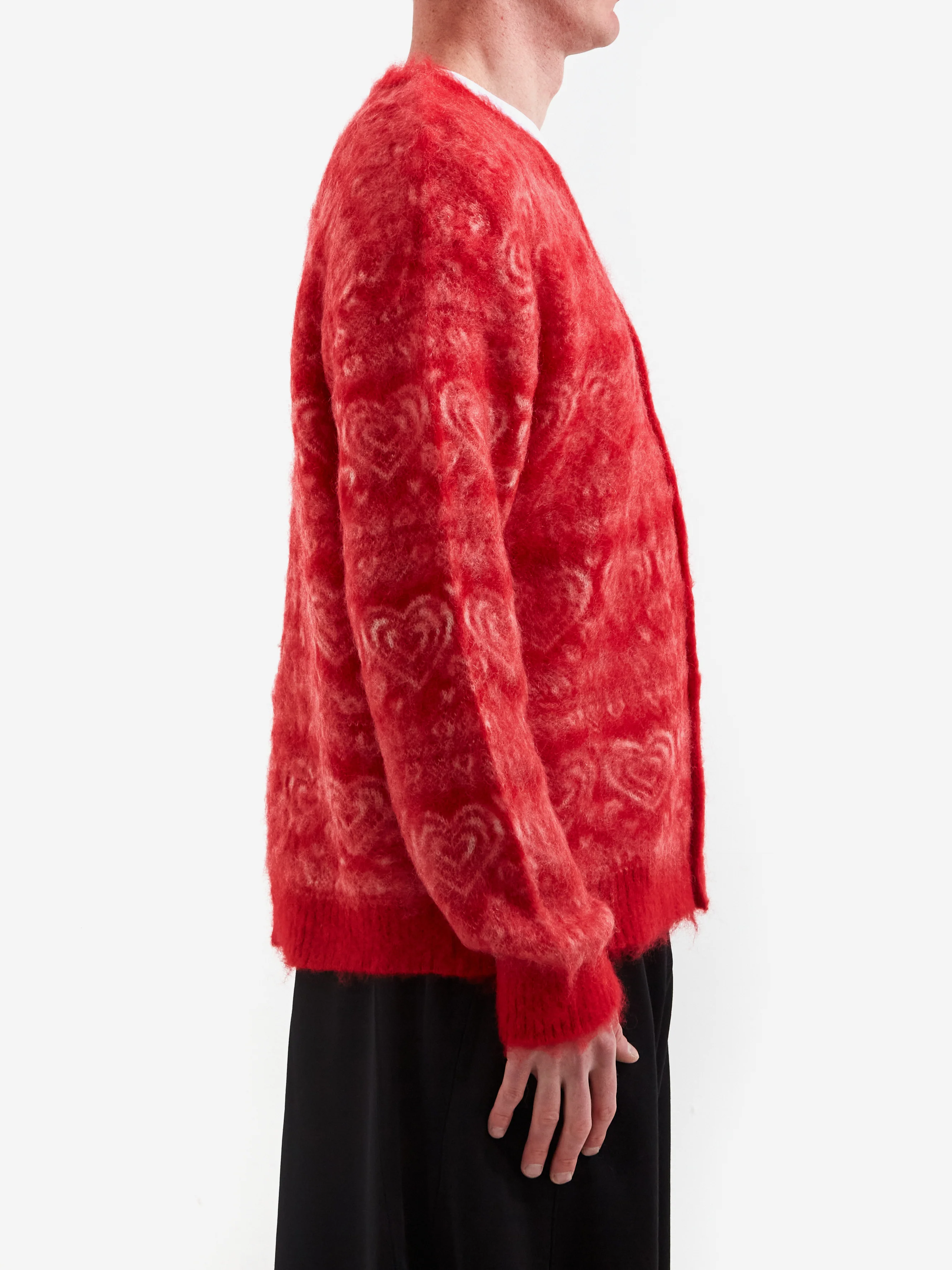 Needles Mohair Heart Cardigan - Red - Image 5