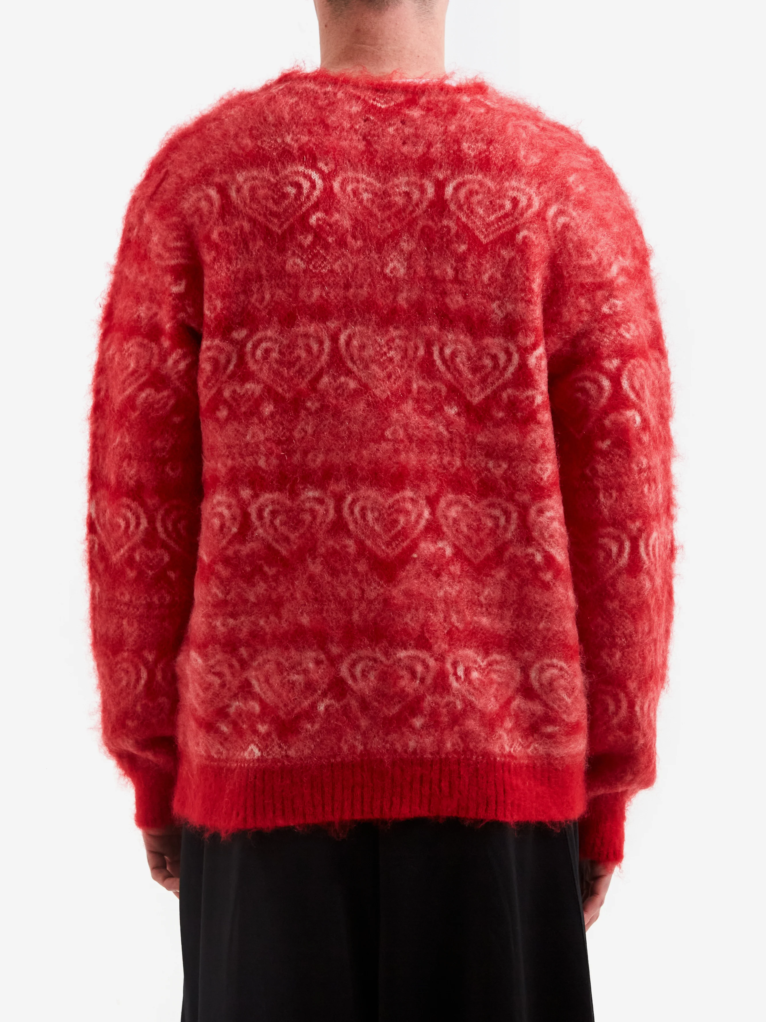 Needles Mohair Heart Cardigan - Red - Image 6