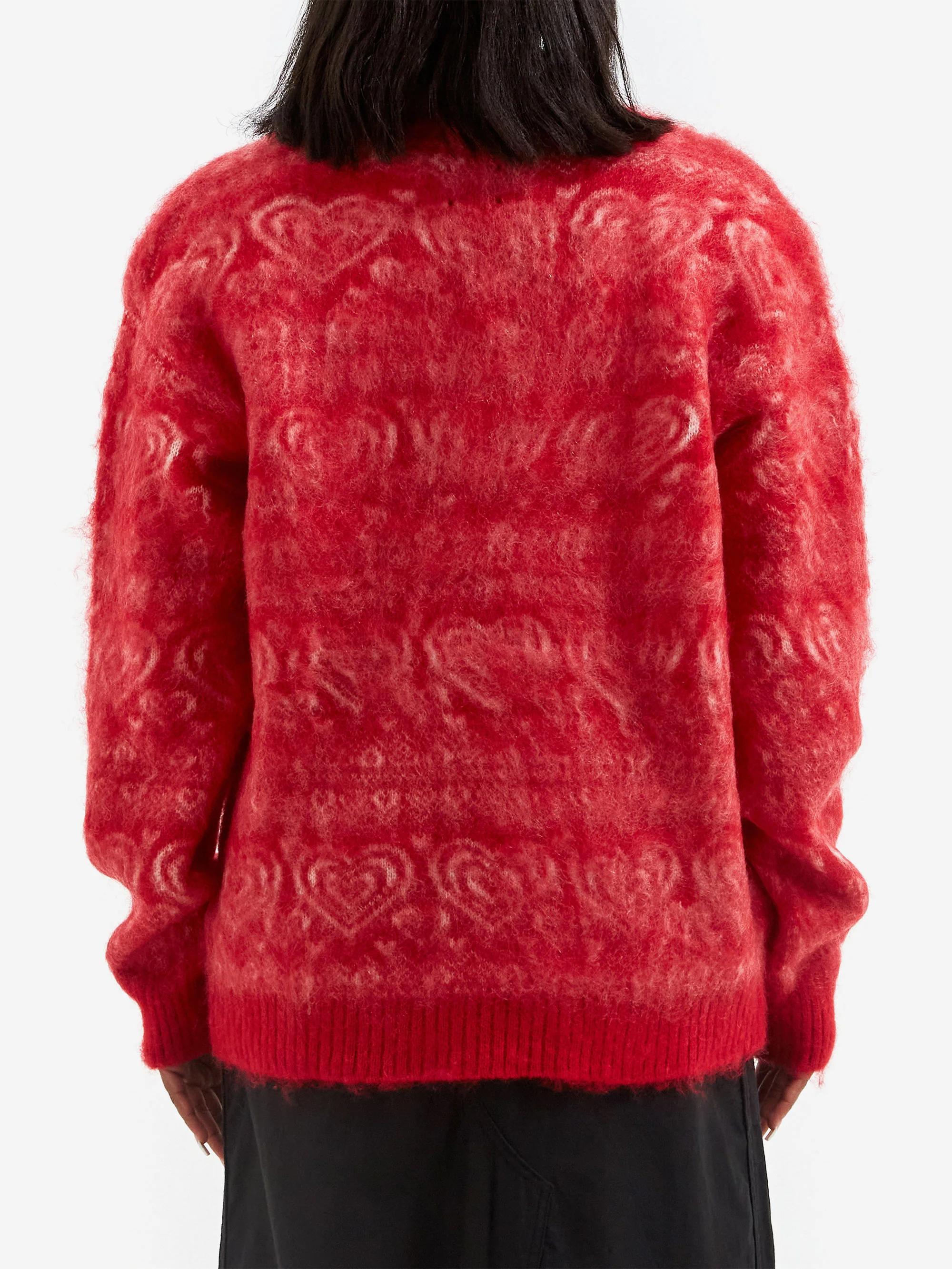 Needles Mohair Heart Cardigan W - Red - Image 3