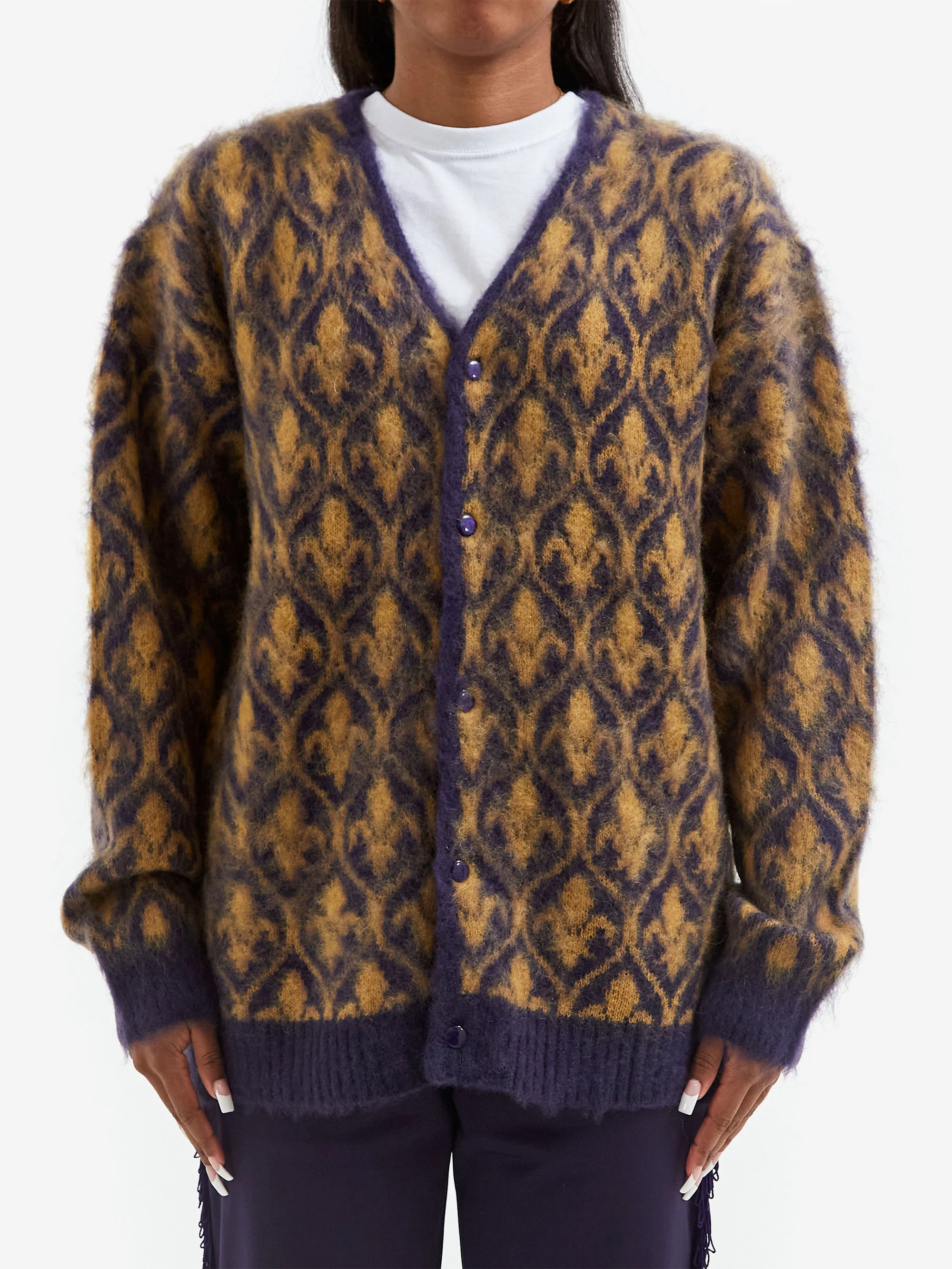 Needles Mohair Ornament Cardigan - Purple
