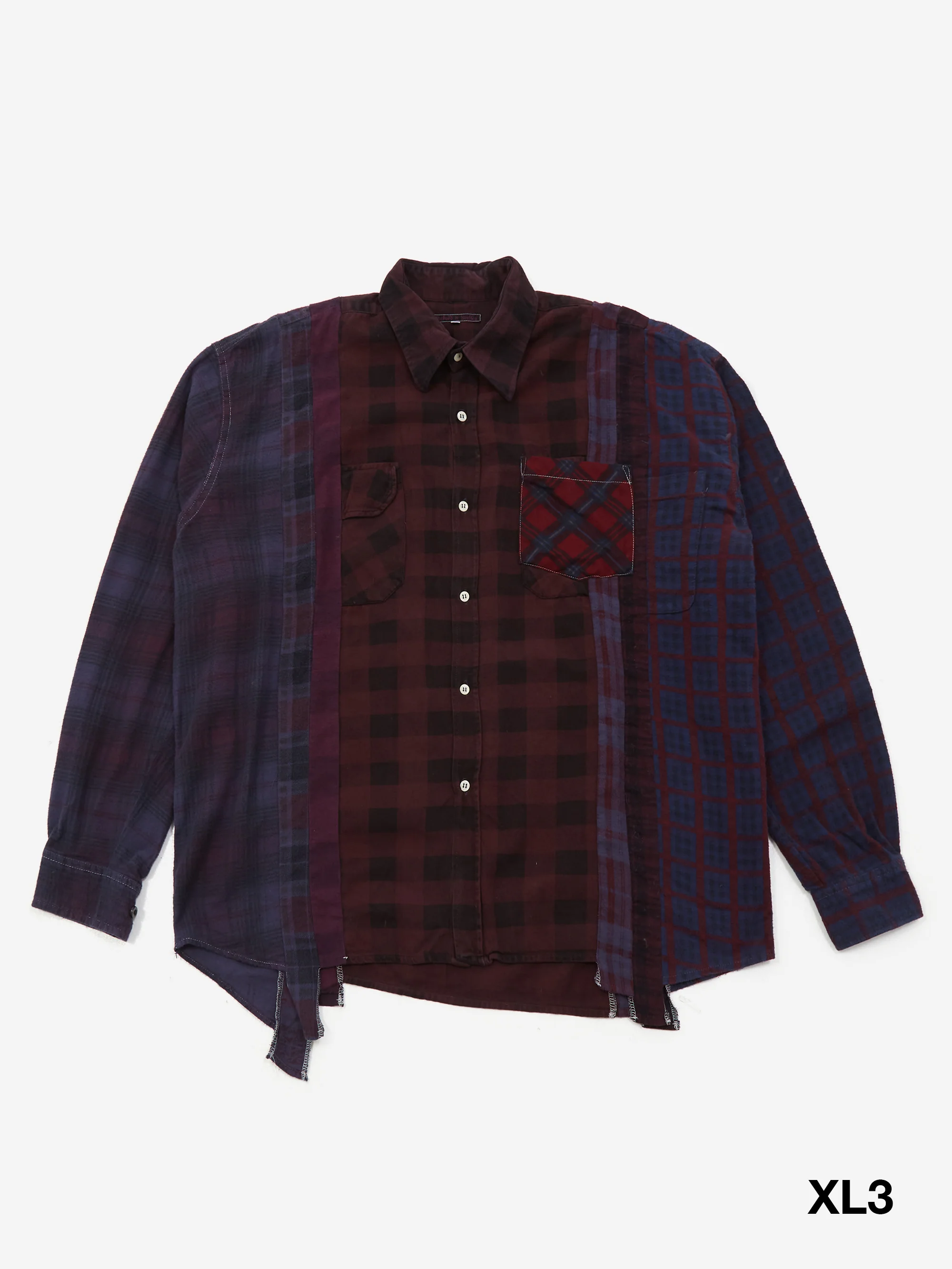 Needles Rebuild 7 Cuts Flannel Shirt / Over Dye - Assorted Sale - Image 4
