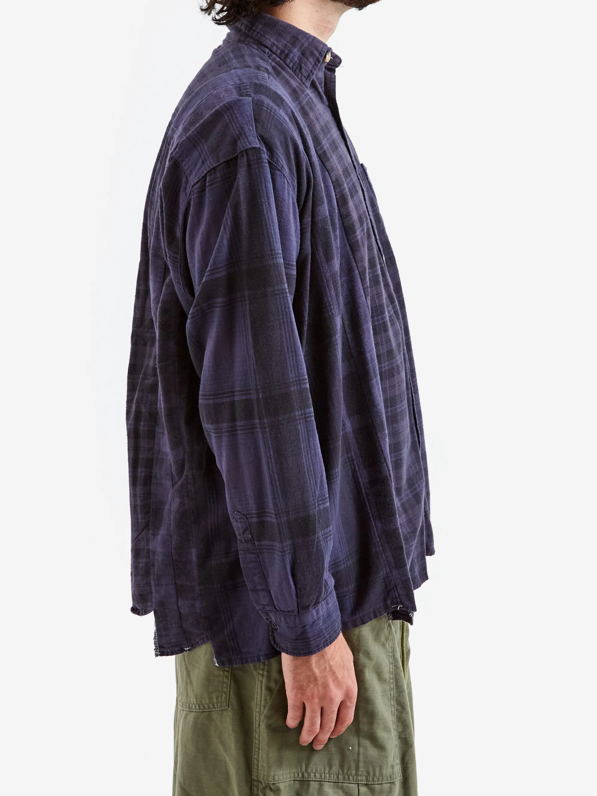 Needles Rebuild 7 Cuts Flannel Shirt / Over Dye - Assorted Sale - Image 7