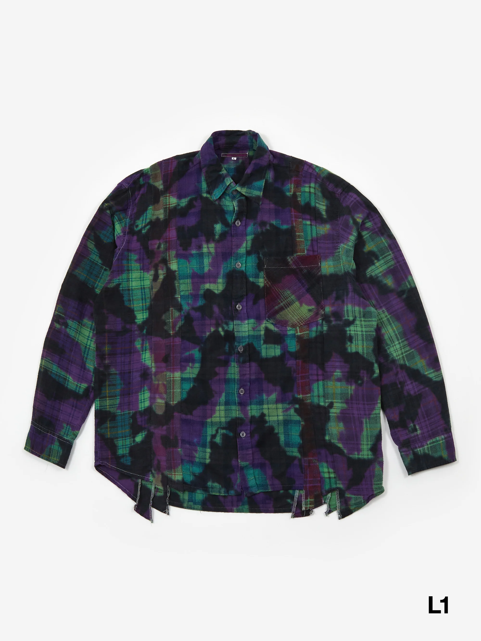 Needles Rebuild 7 Cuts Flannel Shirt / Uneven Dye - Assorted Sale - Image 2