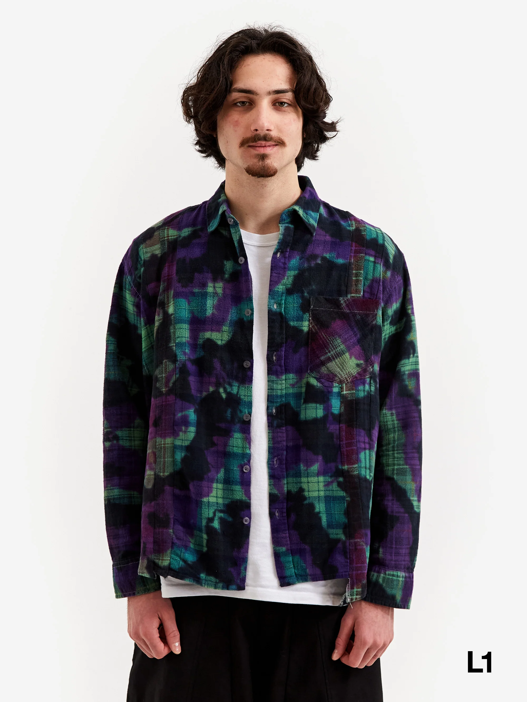 Needles Rebuild 7 Cuts Flannel Shirt / Uneven Dye - Assorted Sale - Image 5