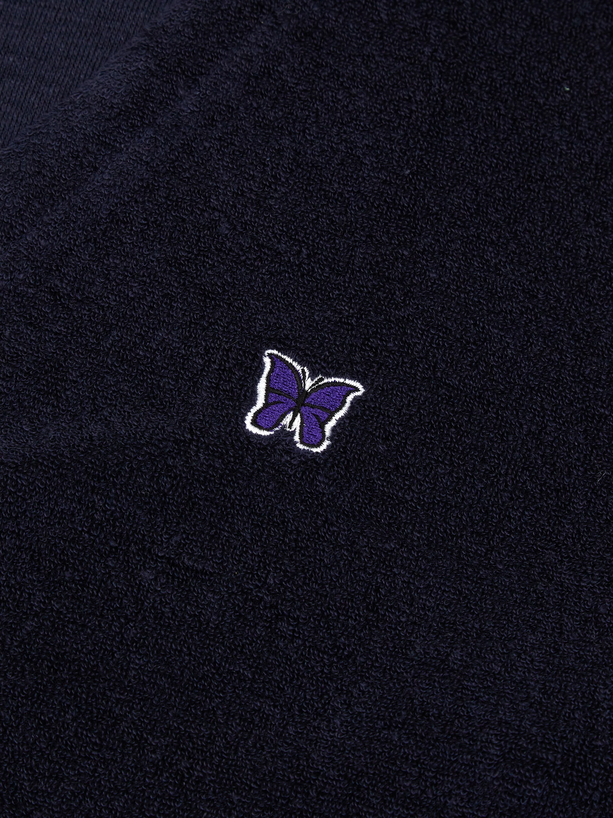 Needles V Neck Cardigan - LI/PE Pile Jersey - Navy - Image 4