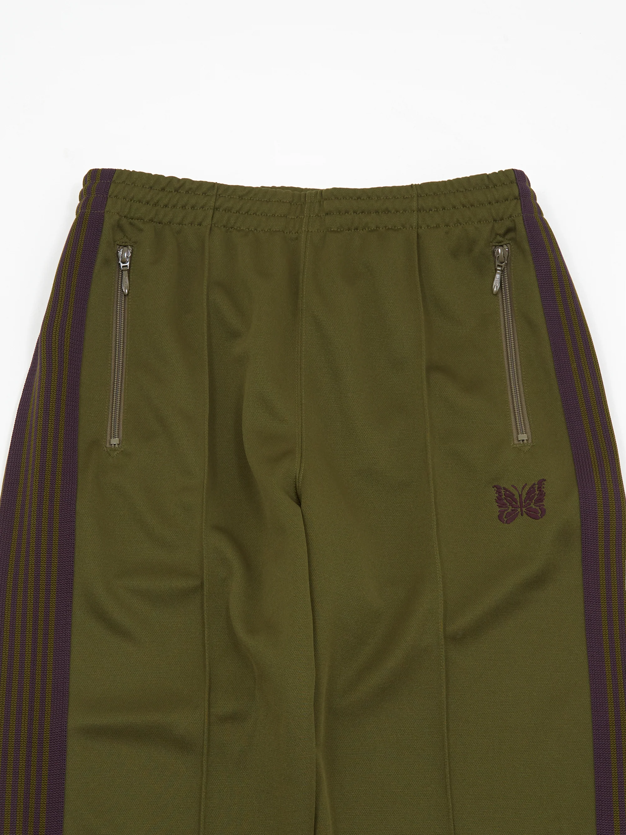 Needles Zipped Track Pant - Poly Smooth - Olive - Image 5