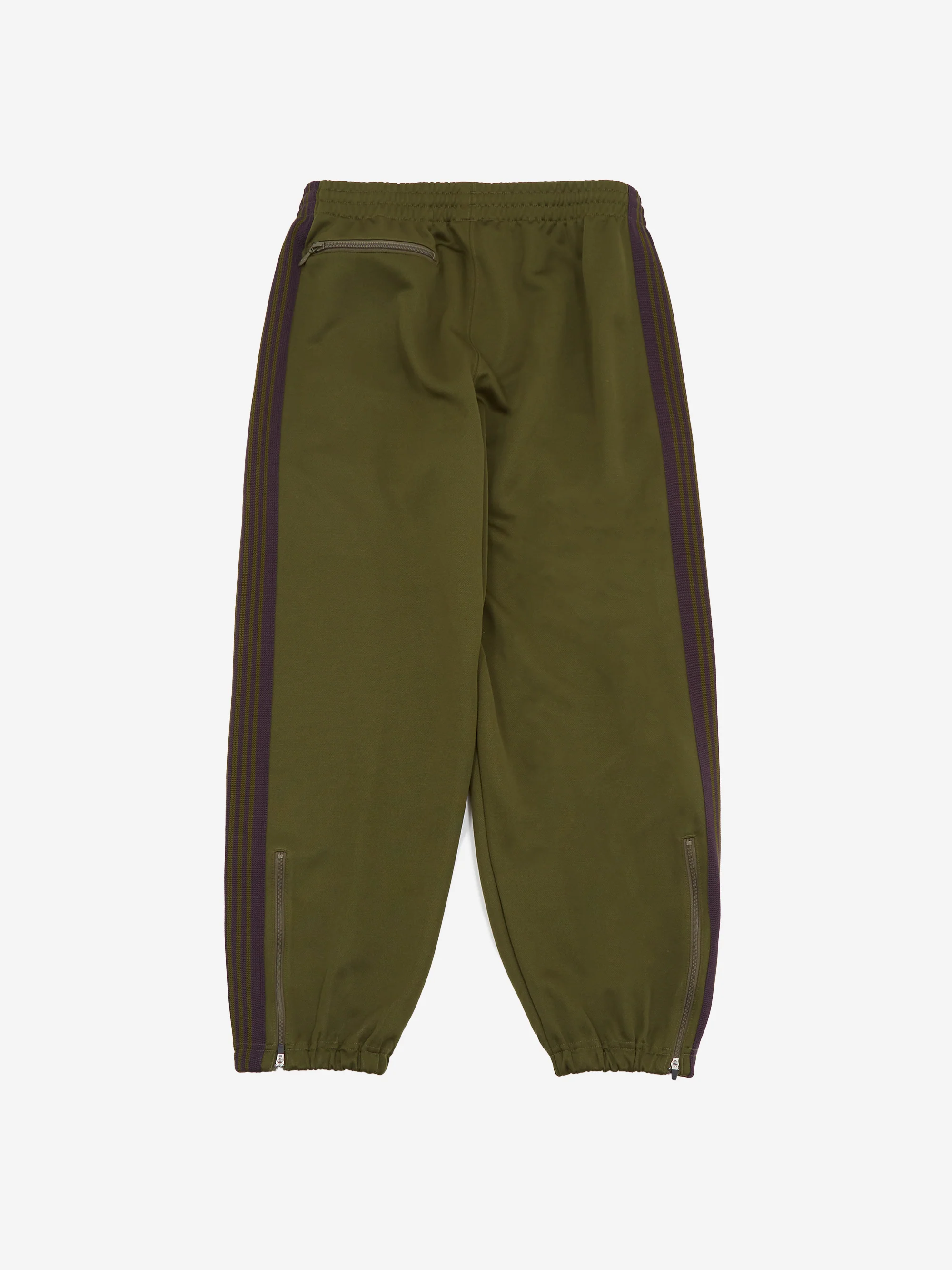Needles Zipped Track Pant - Poly Smooth - Olive - Image 6